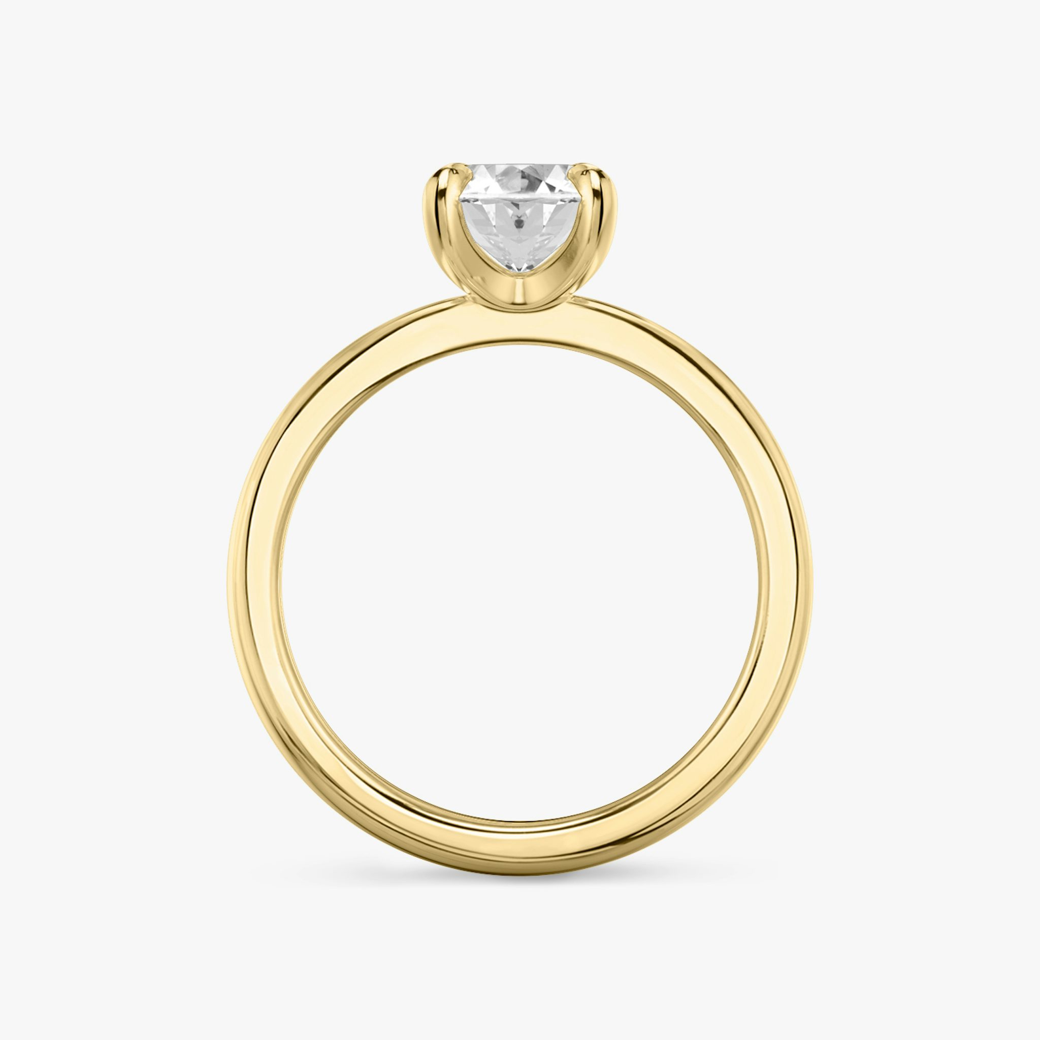 The Tapered Classic | Oval | 18k | Yellow Gold | bandAccent: Plain | diamondOrientation: vertical | caratWeight: other