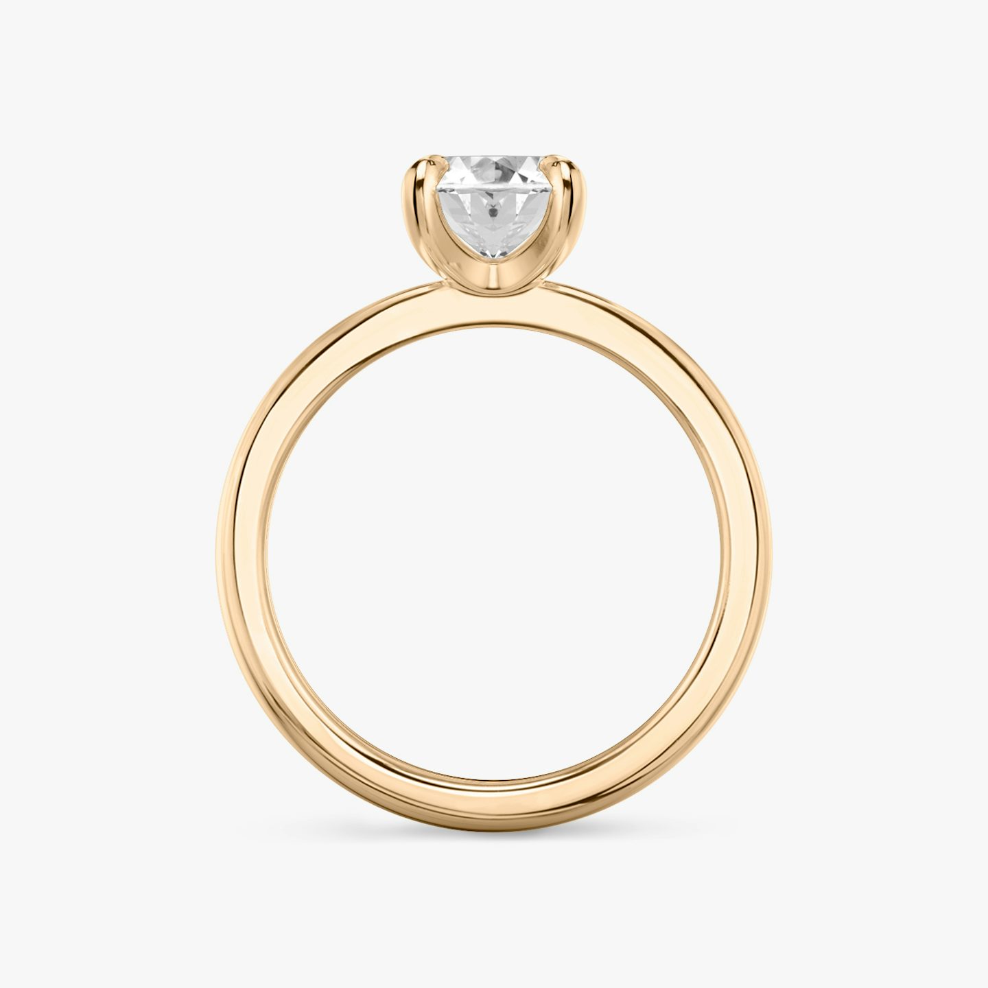The Tapered Classic | Oval | 14k | Rose Gold | bandAccent: Plain | diamondOrientation: vertical | caratWeight: other