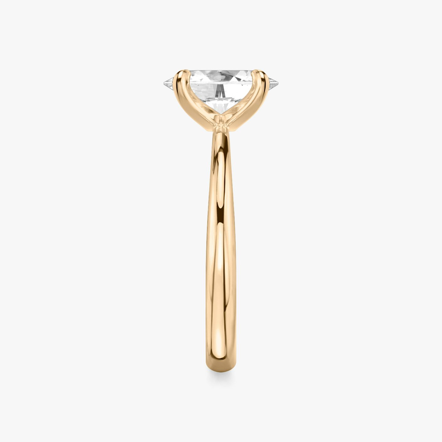 The Tapered Classic | Oval | 14k | Rose Gold | bandAccent: Plain | diamondOrientation: vertical | caratWeight: other
