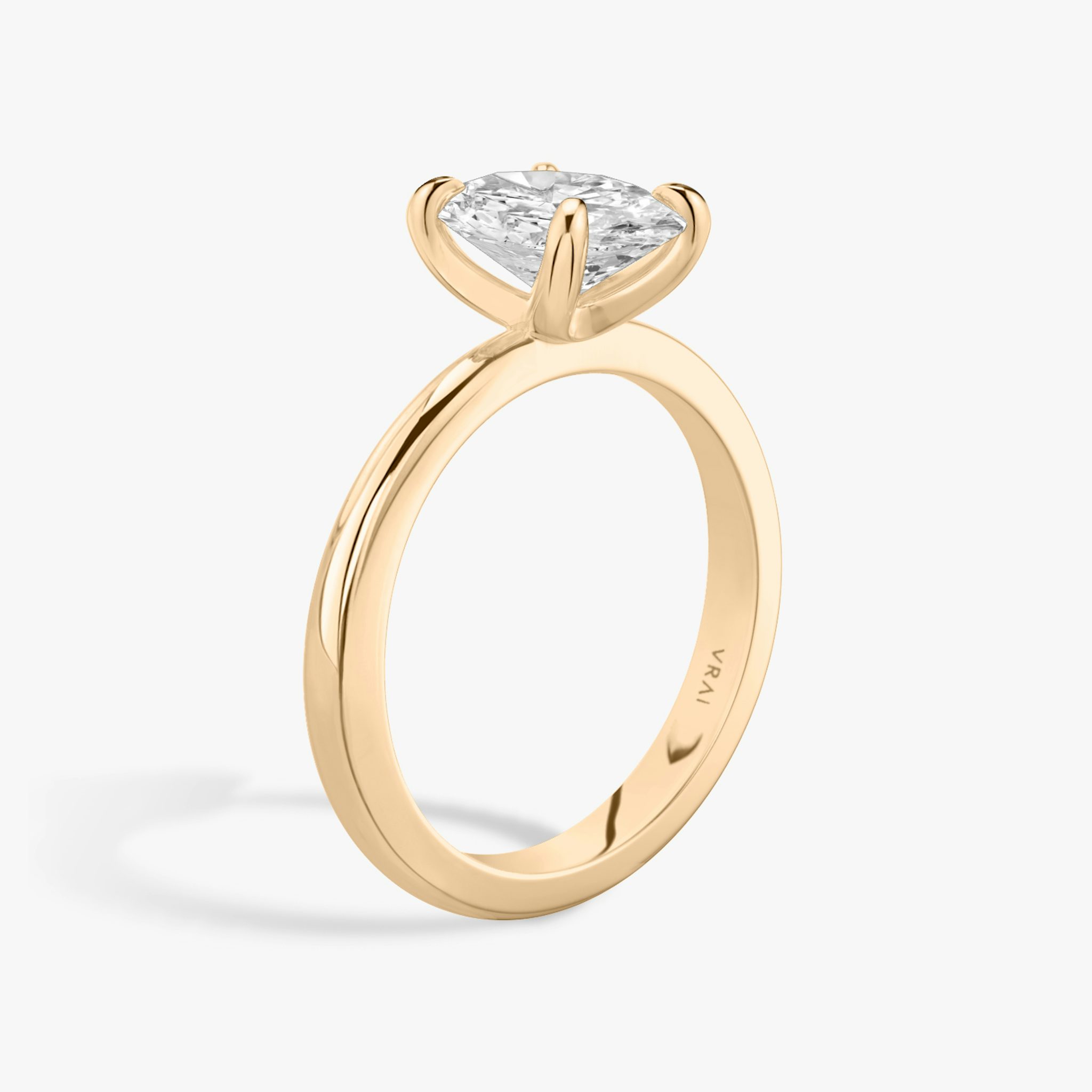 The Tapered Classic | Oval | 14k | Rose Gold | bandAccent: Plain | diamondOrientation: vertical | caratWeight: other