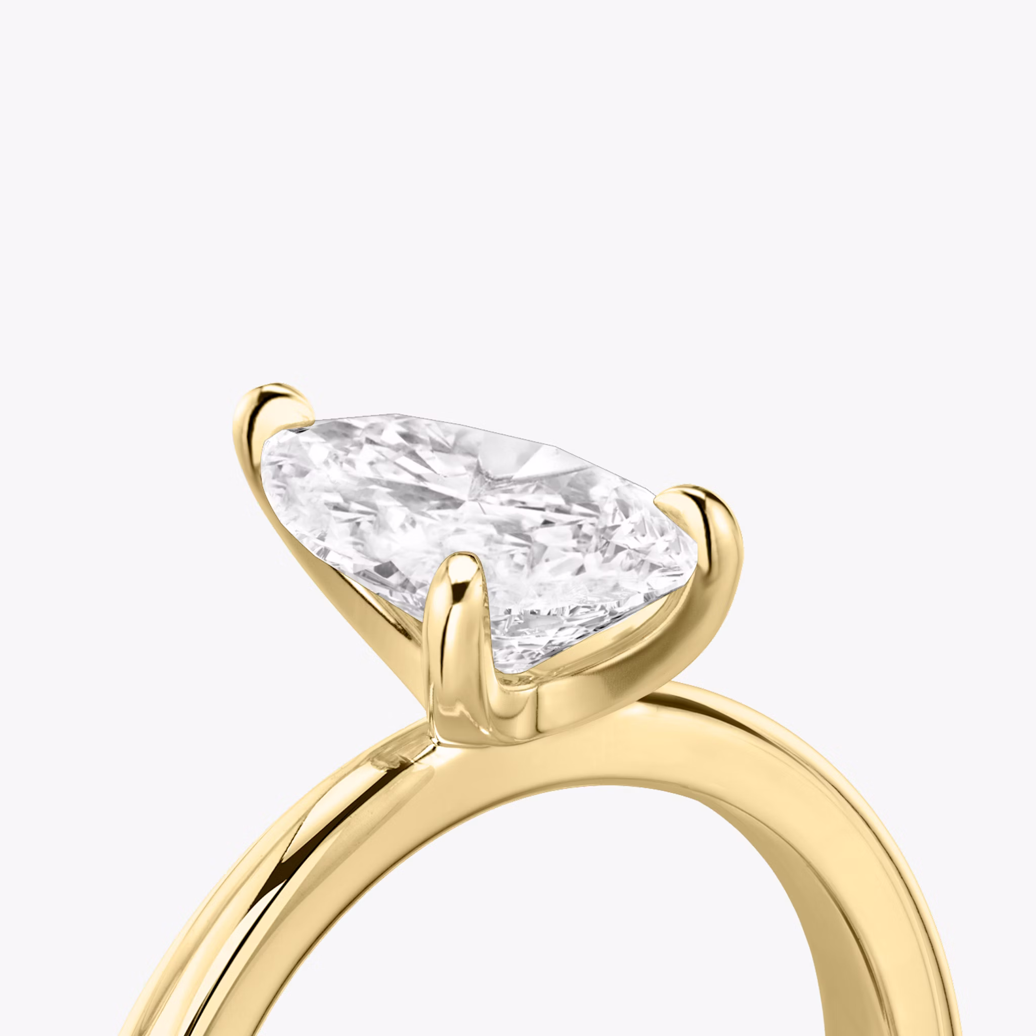The Tapered Classic | Pear | 18k | Yellow Gold | bandAccent: Plain | diamondOrientation: vertical | caratWeight: other