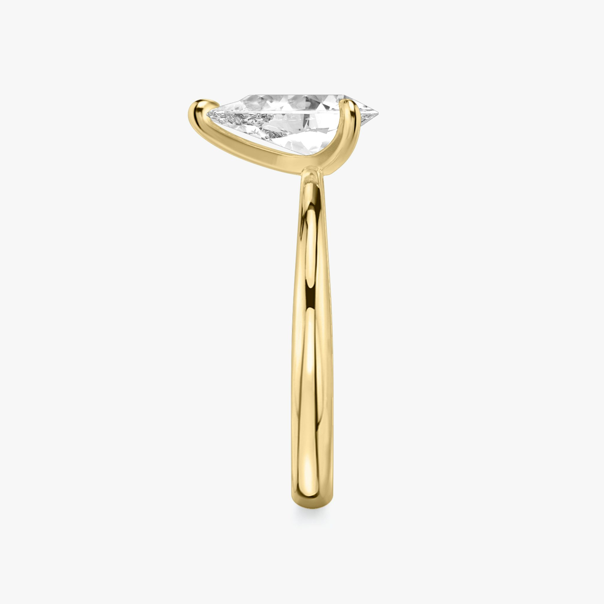 The Tapered Classic | Pear | 18k | Yellow Gold | bandAccent: Plain | diamondOrientation: vertical | caratWeight: other