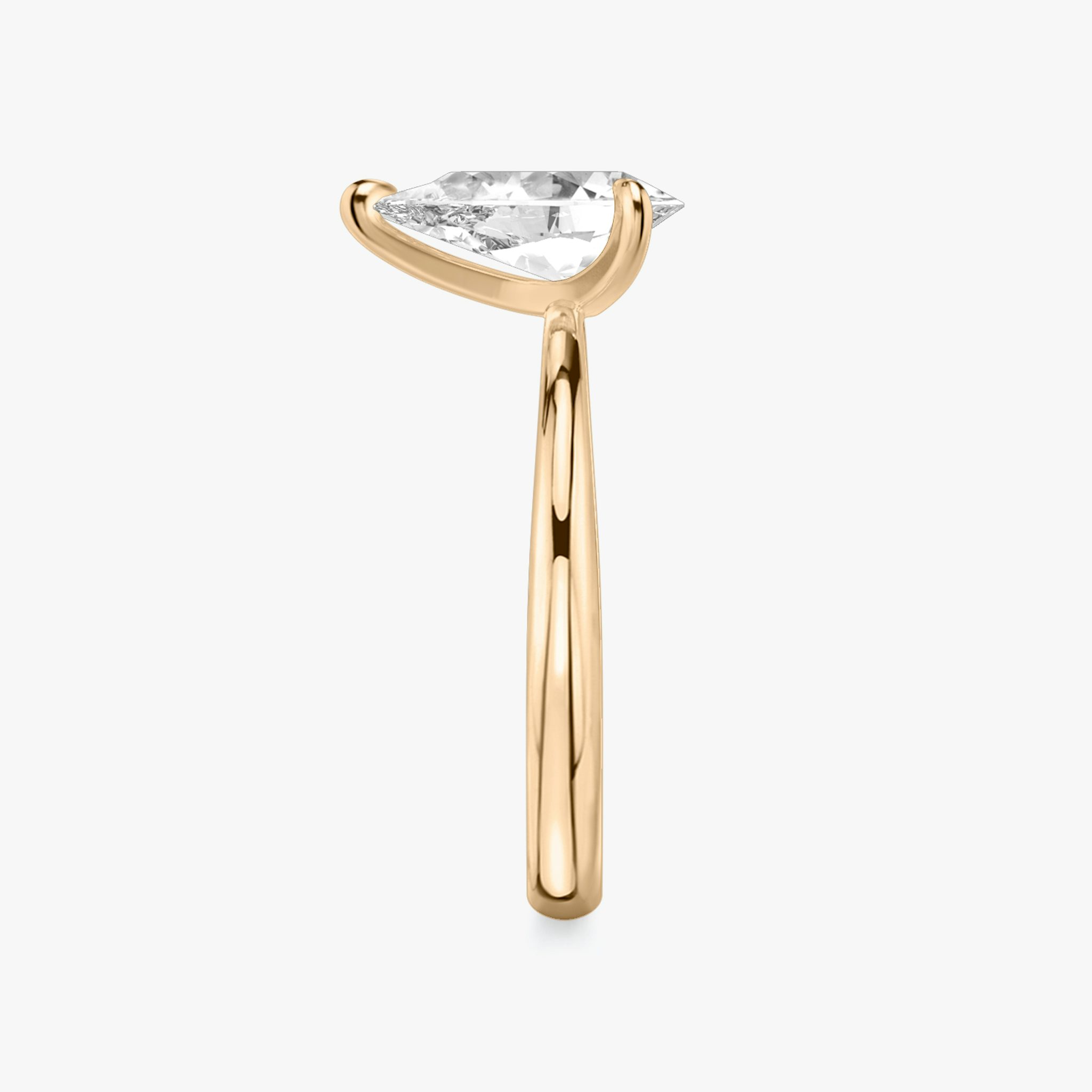 The Tapered Classic | Pear | 14k | Rose Gold | bandAccent: Plain | diamondOrientation: vertical | caratWeight: other