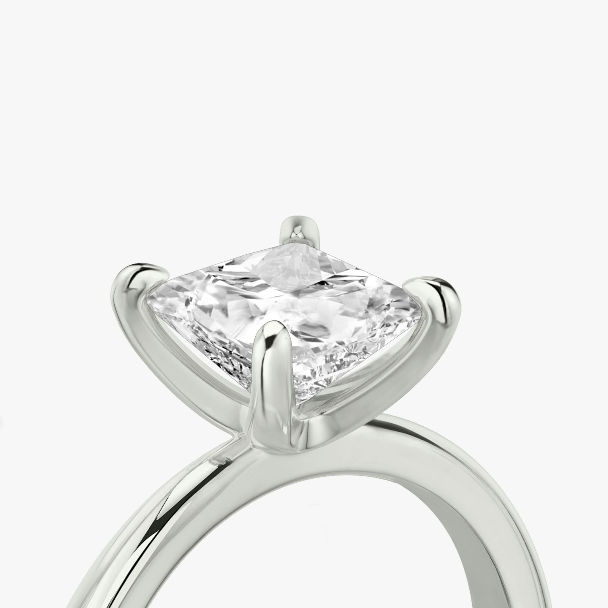 The Tapered Classic | Princess | 18k | White Gold | bandAccent: Plain | diamondOrientation: vertical | caratWeight: other