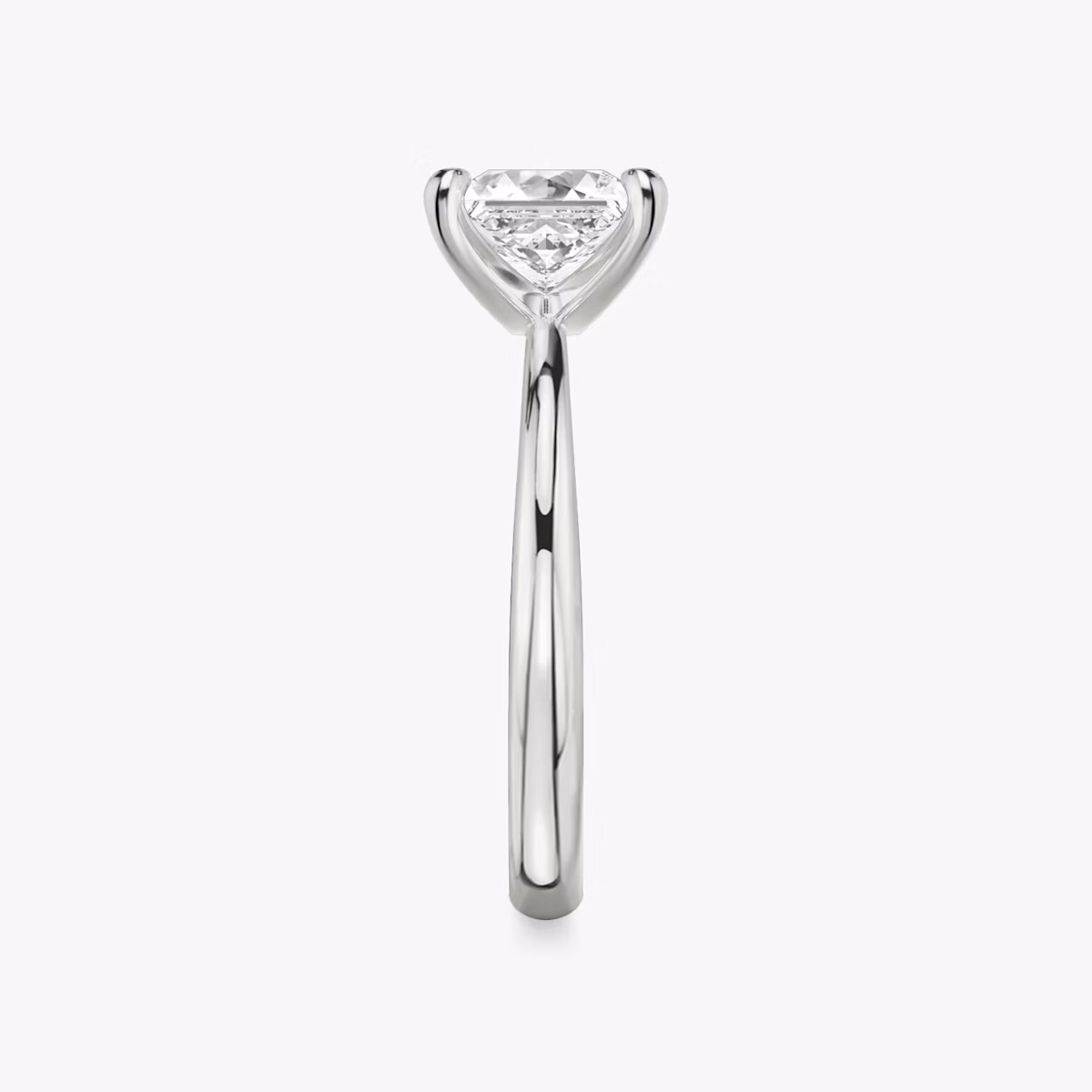 The Tapered Classic | Princess | 18k | White Gold | bandAccent: Plain | diamondOrientation: vertical | caratWeight: other