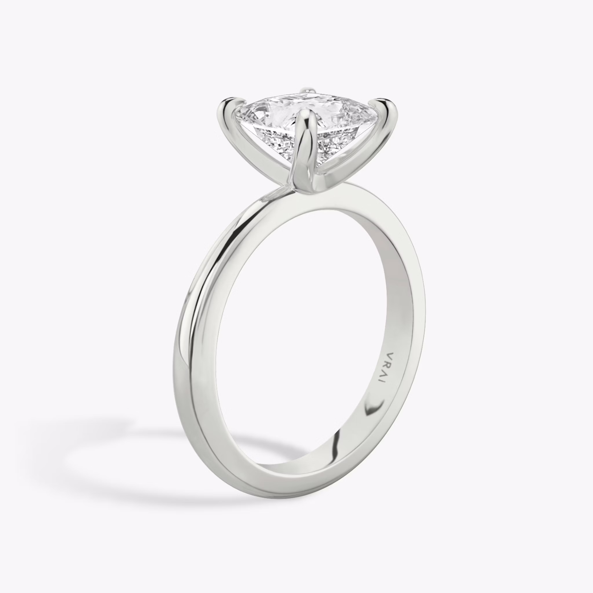 The Tapered Classic | Princess | 18k | White Gold | bandAccent: Plain | diamondOrientation: vertical | caratWeight: other
