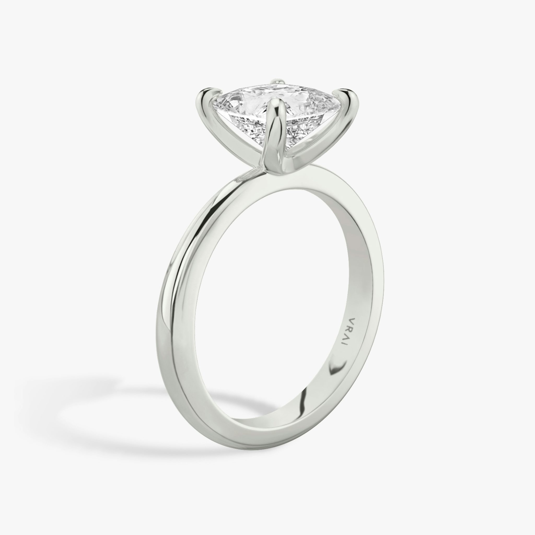 The Tapered Classic | Princess | 18k | White Gold | bandAccent: Plain | diamondOrientation: vertical | caratWeight: other