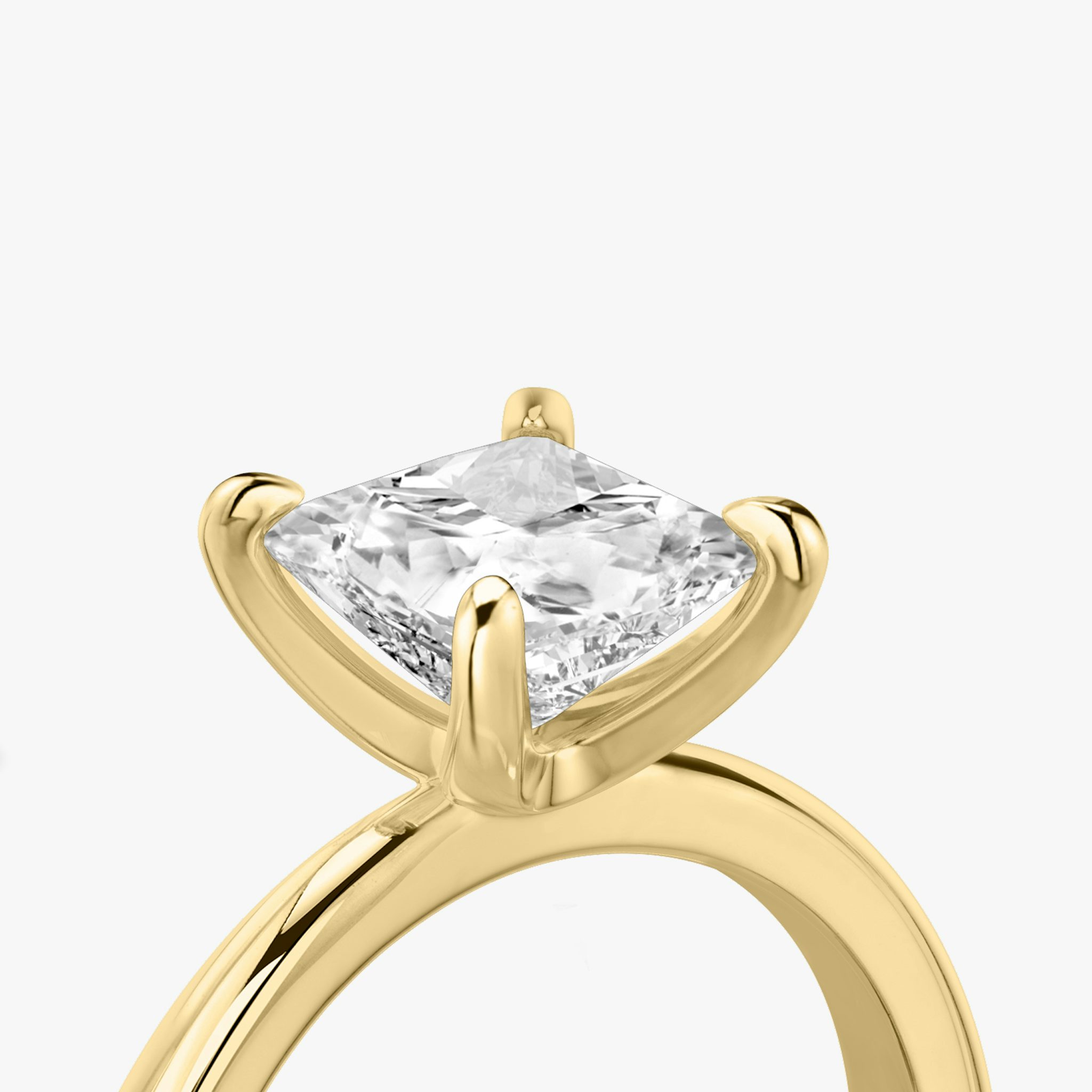 The Tapered Classic | Princess | 18k | Yellow Gold | bandAccent: Plain | diamondOrientation: vertical | caratWeight: other