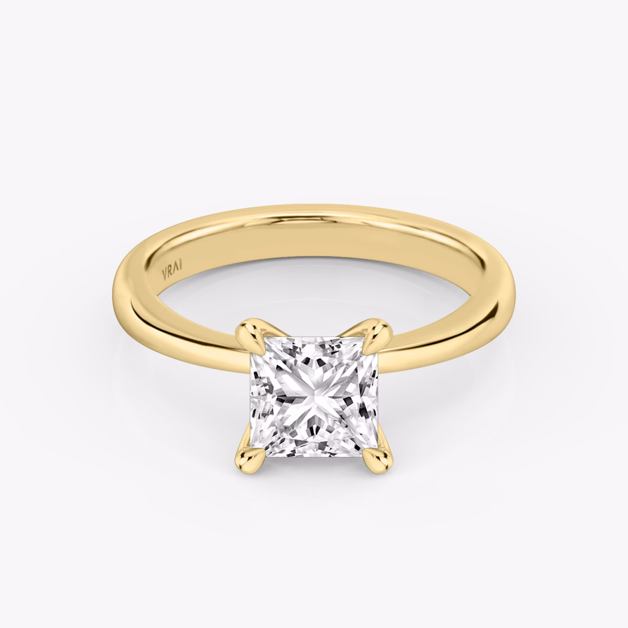 The Tapered Classic | Princess | 18k | Yellow Gold | bandAccent: Plain | diamondOrientation: vertical | caratWeight: other