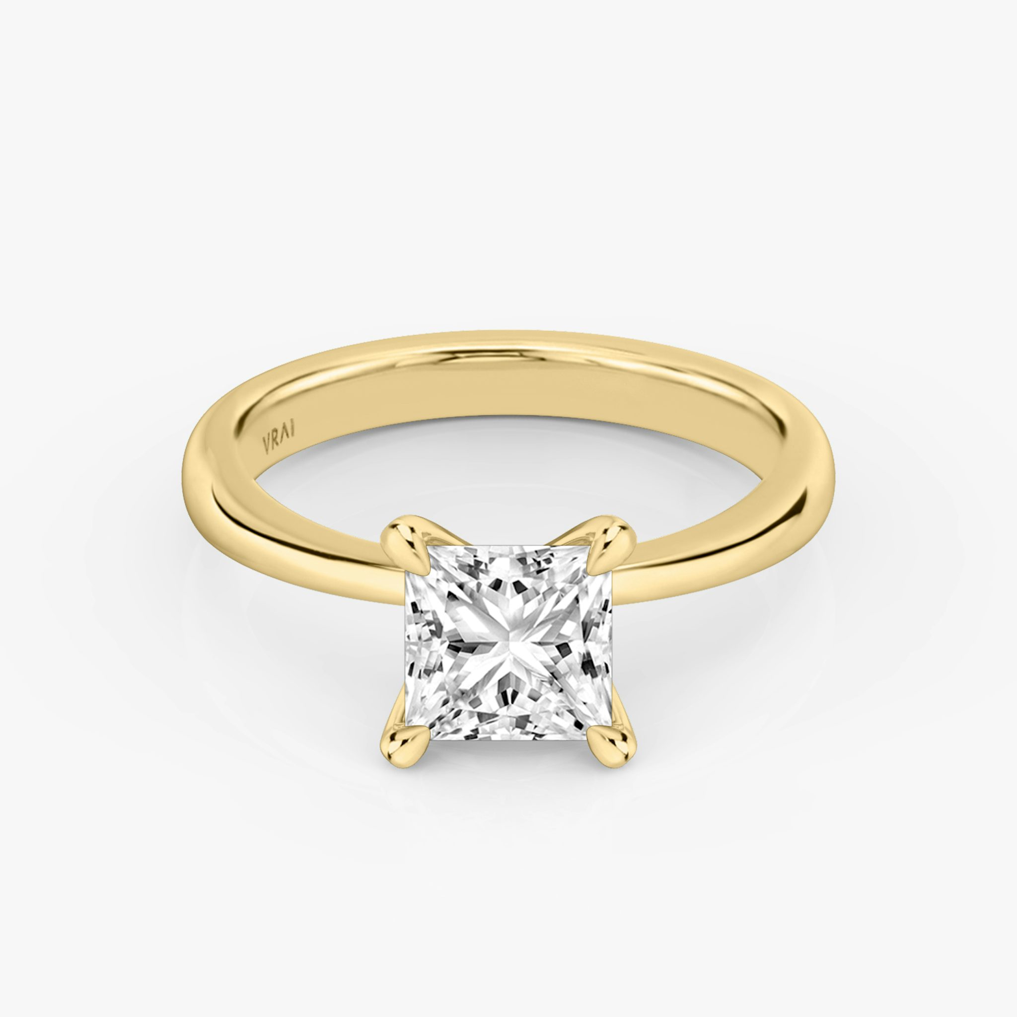 The Tapered Classic | Princess | 18k | Yellow Gold | bandAccent: Plain | diamondOrientation: vertical | caratWeight: other