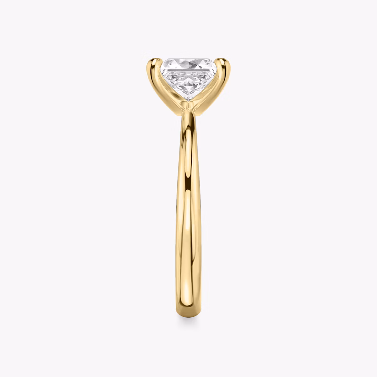 The Tapered Classic | Princess | 18k | Yellow Gold | bandAccent: Plain | diamondOrientation: vertical | caratWeight: other