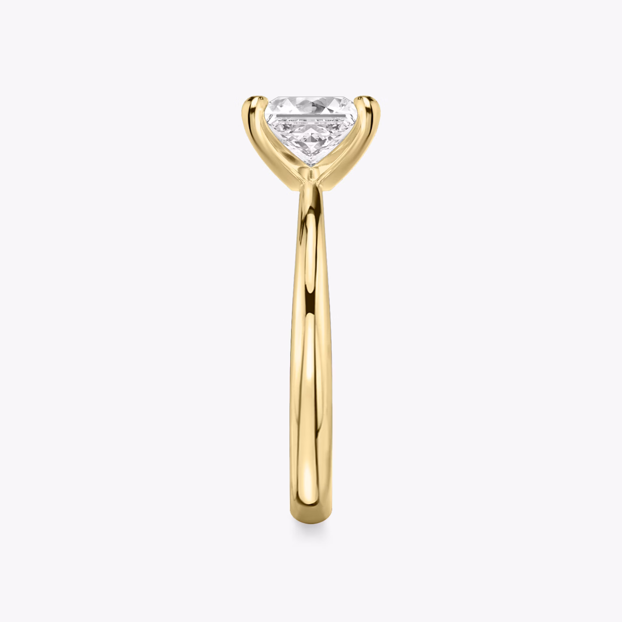 The Tapered Classic | Princess | 18k | Yellow Gold | bandAccent: Plain | diamondOrientation: vertical | caratWeight: other