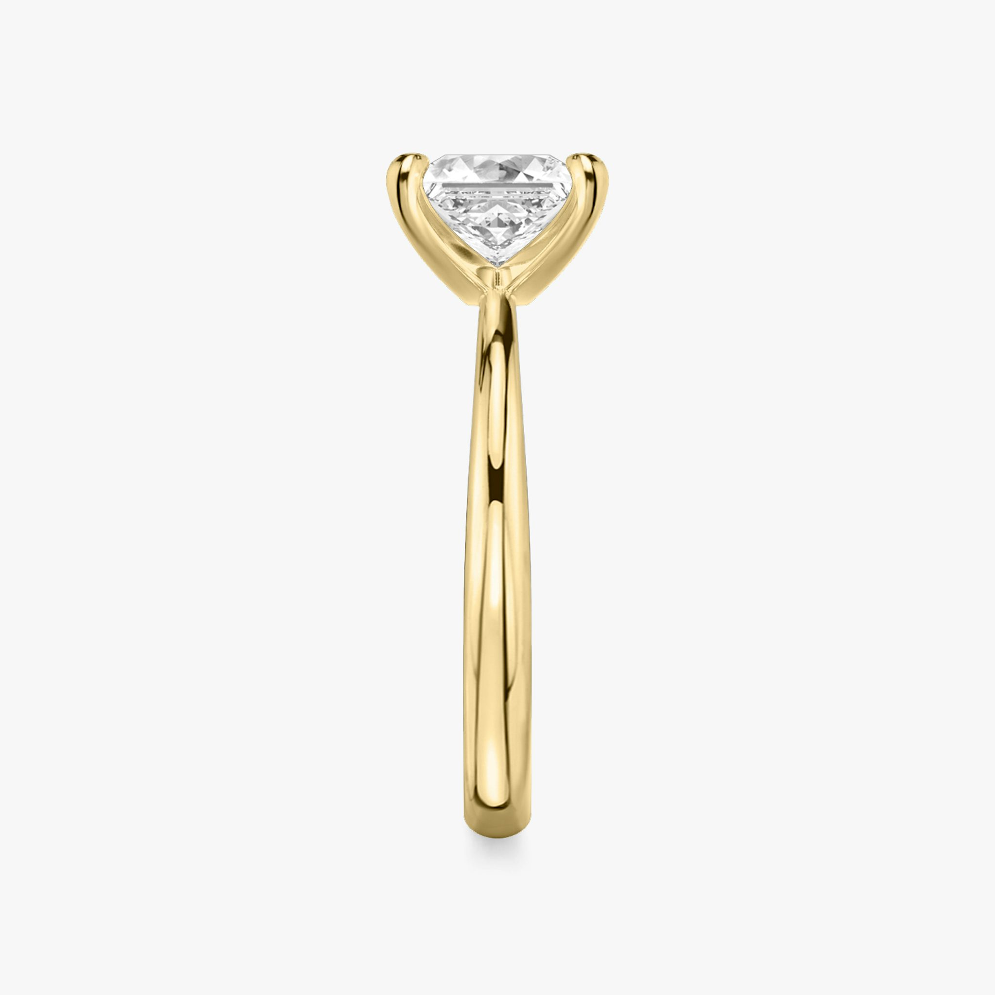 The Tapered Classic | Princess | 18k | Yellow Gold | bandAccent: Plain | diamondOrientation: vertical | caratWeight: other