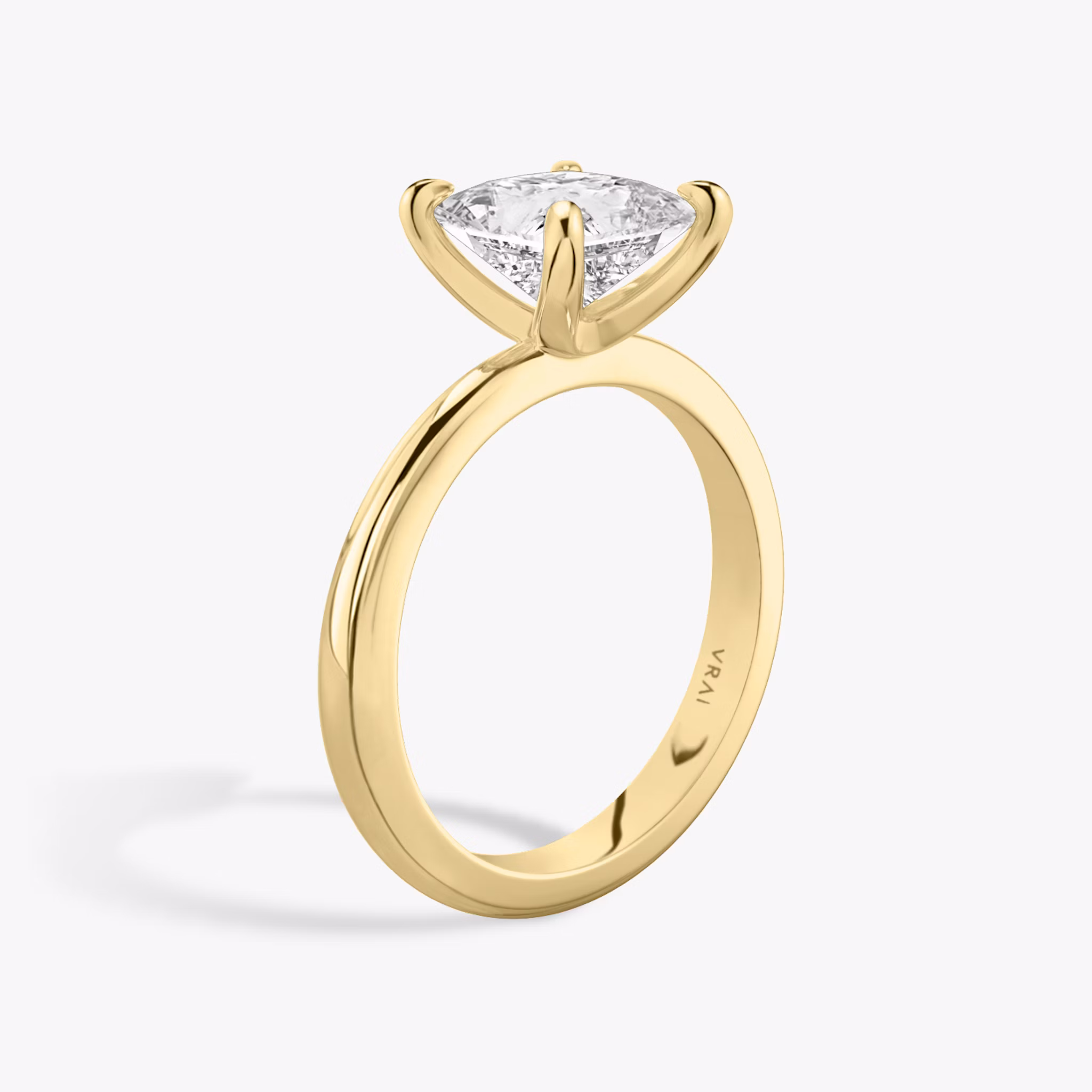 The Tapered Classic | Princess | 18k | Yellow Gold | bandAccent: Plain | diamondOrientation: vertical | caratWeight: other
