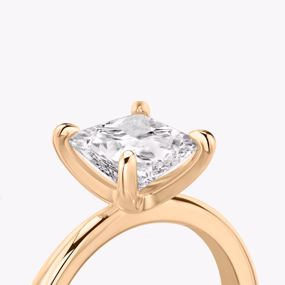 The Tapered Classic | Princess | 14k | Rose Gold | bandAccent: Plain | diamondOrientation: vertical | caratWeight: other
