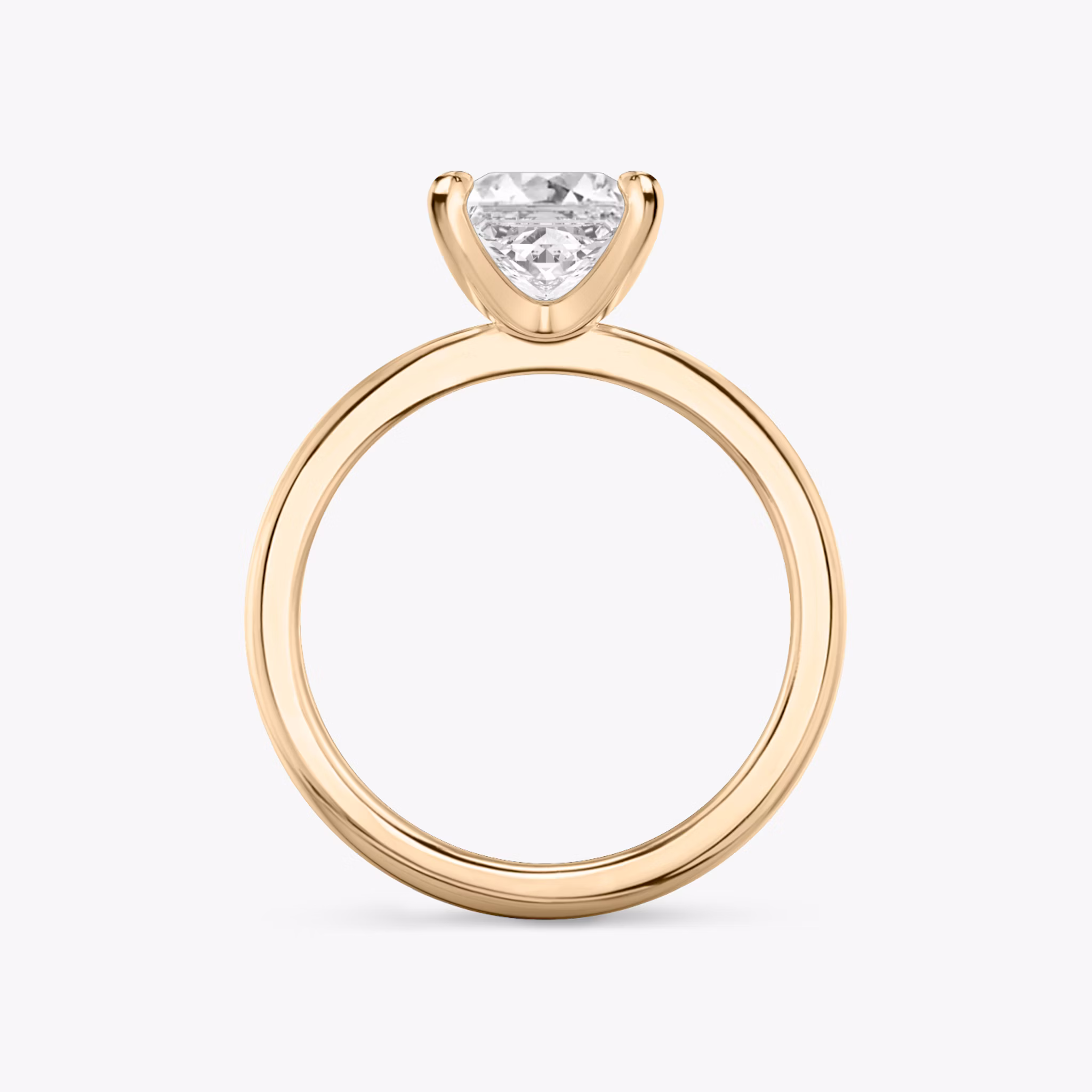 The Tapered Classic | Princess | 14k | Rose Gold | bandAccent: Plain | diamondOrientation: vertical | caratWeight: other