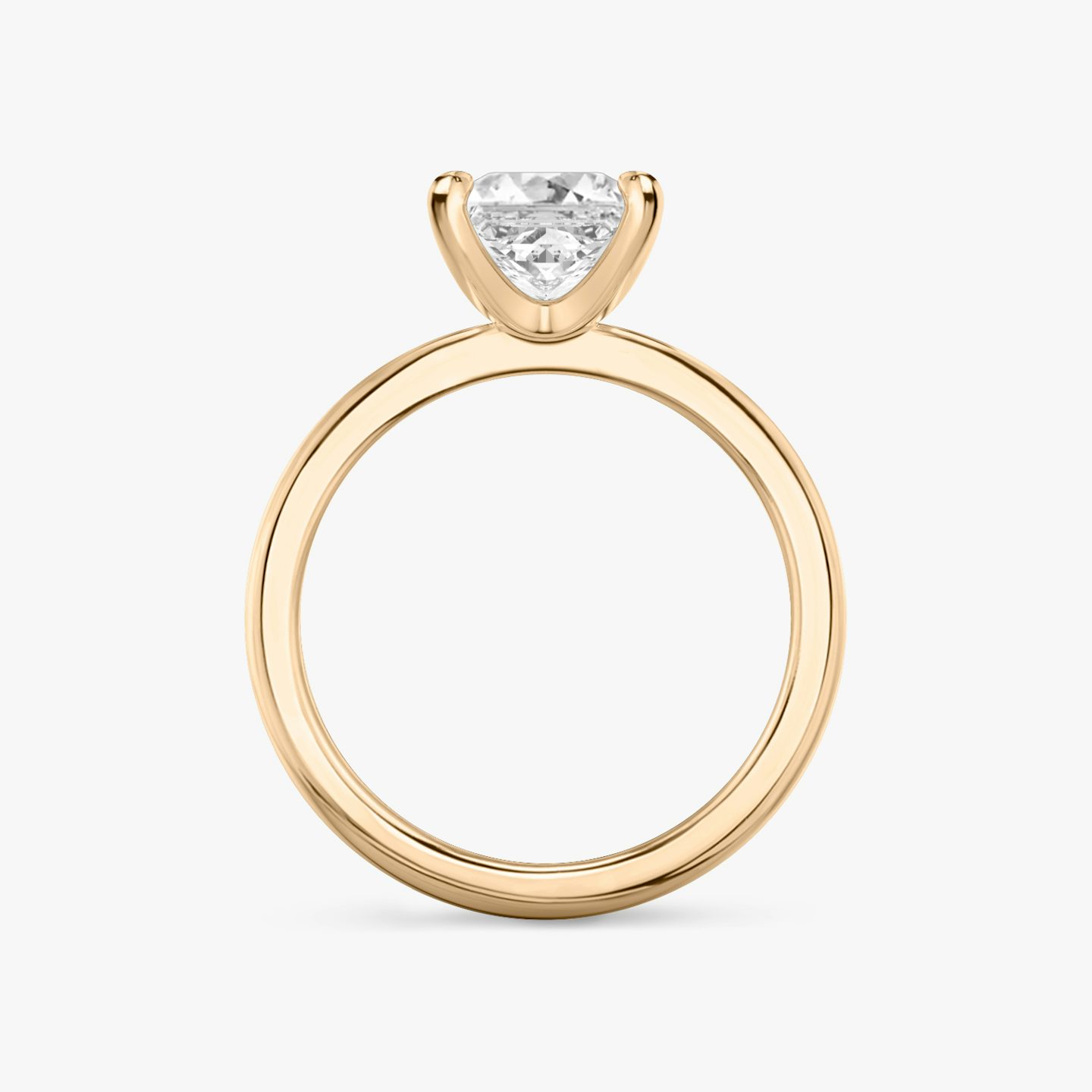 The Tapered Classic | Princess | 14k | Rose Gold | bandAccent: Plain | diamondOrientation: vertical | caratWeight: other