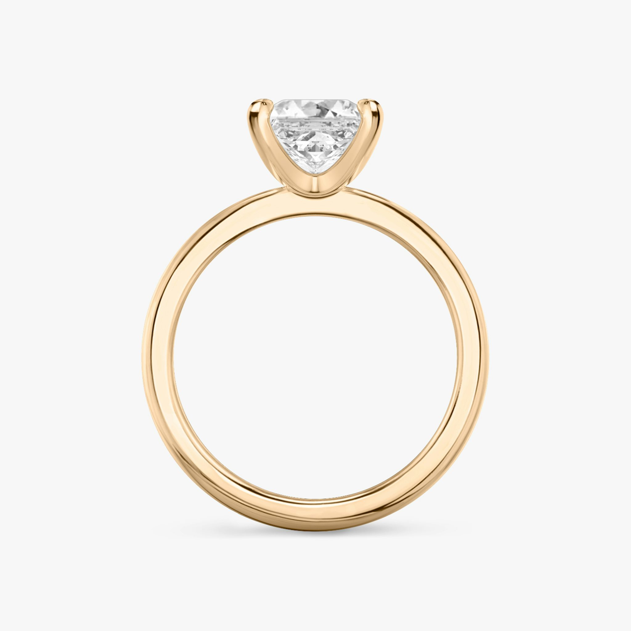 The Tapered Classic | Princess | 14k | Rose Gold | bandAccent: Plain | diamondOrientation: vertical | caratWeight: other