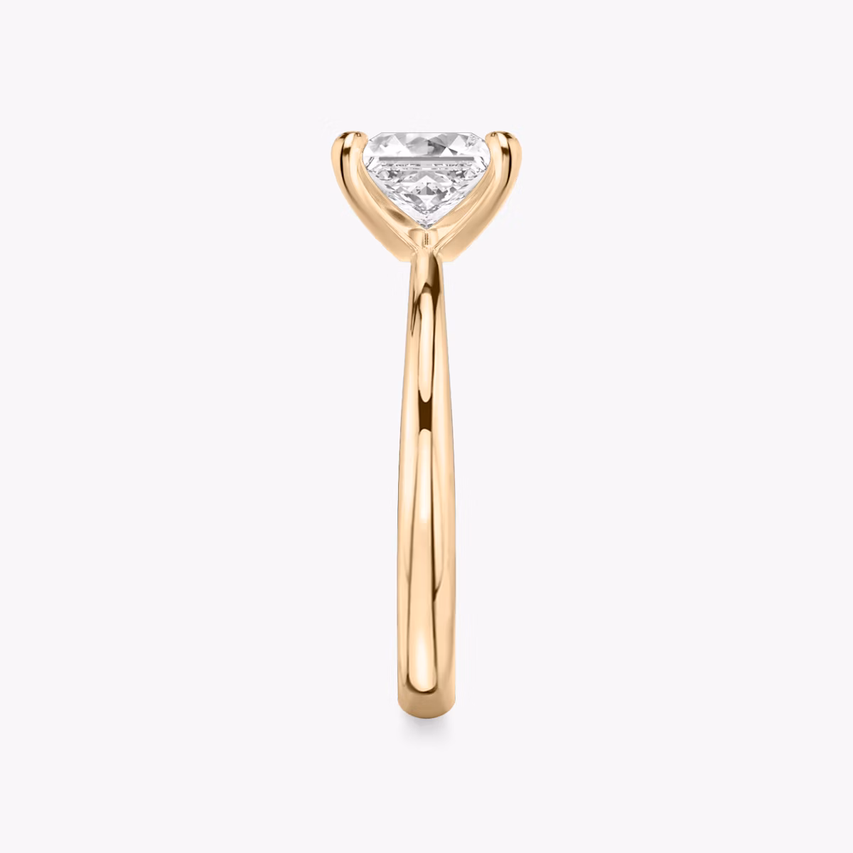 The Tapered Classic | Princess | 14k | Rose Gold | bandAccent: Plain | diamondOrientation: vertical | caratWeight: other