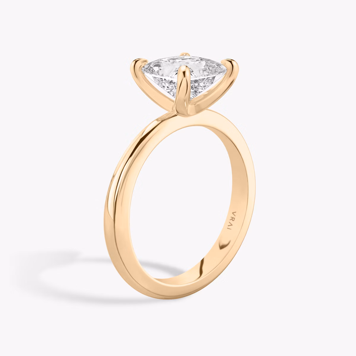 The Tapered Classic | Princess | 14k | Rose Gold | bandAccent: Plain | diamondOrientation: vertical | caratWeight: other