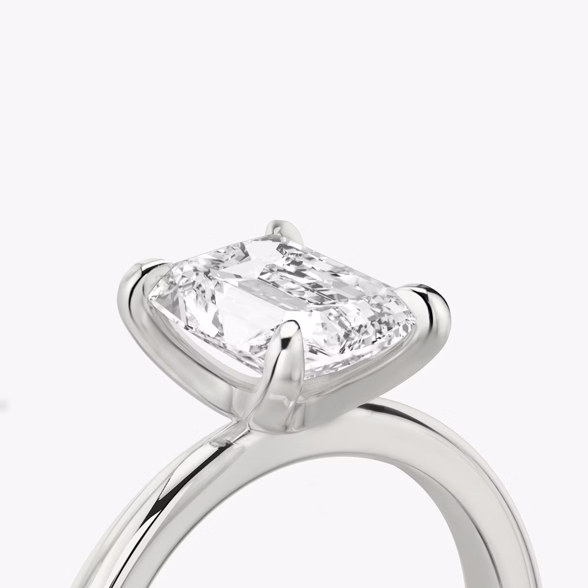 The Tapered Classic | Radiant | Platinum | bandAccent: Plain | diamondOrientation: vertical | caratWeight: other