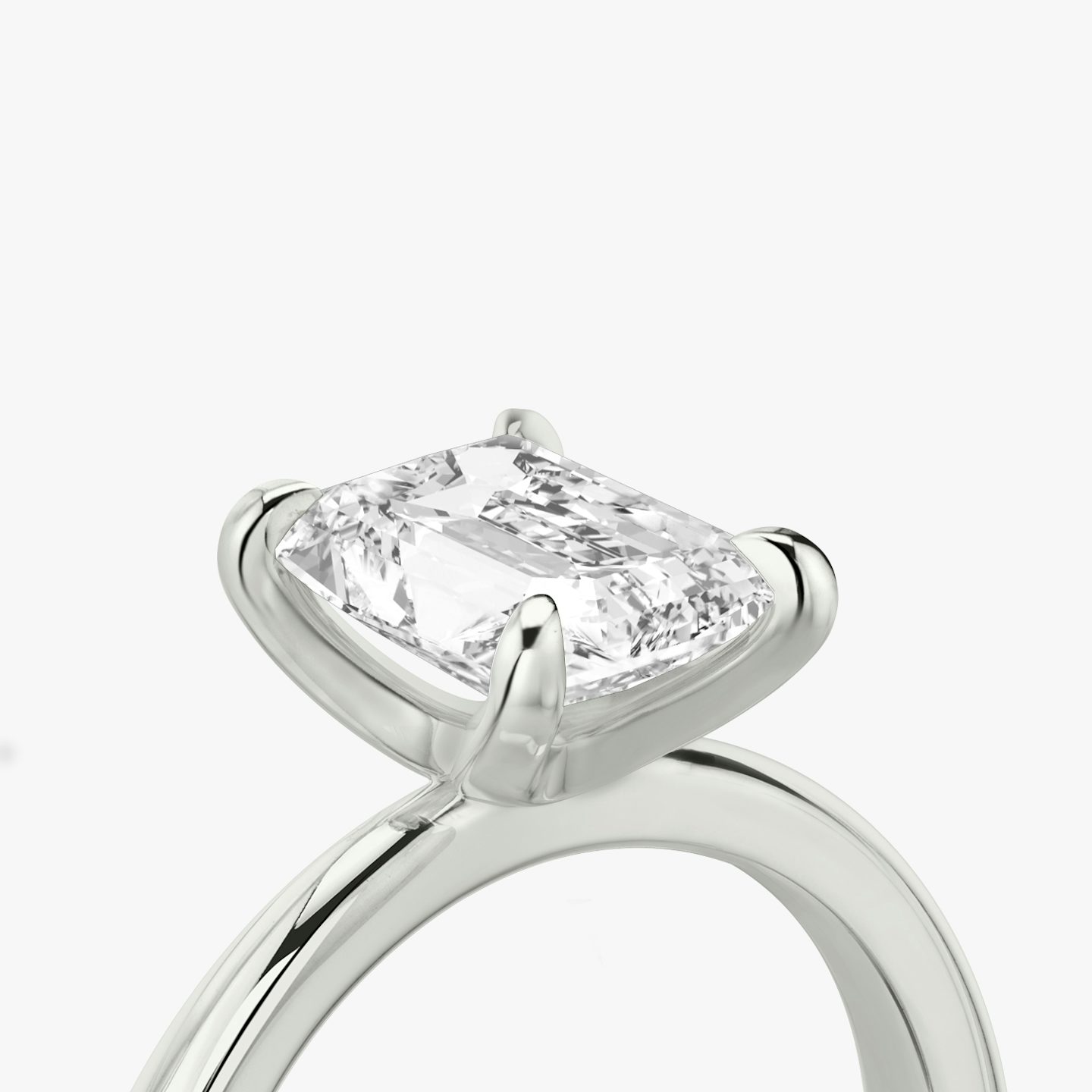 Tapered Classic | Radiant | 18k | Weißgold | bandAccent: Ohne Pavé-Besatz | diamondOrientation: vertical | caratWeight: other