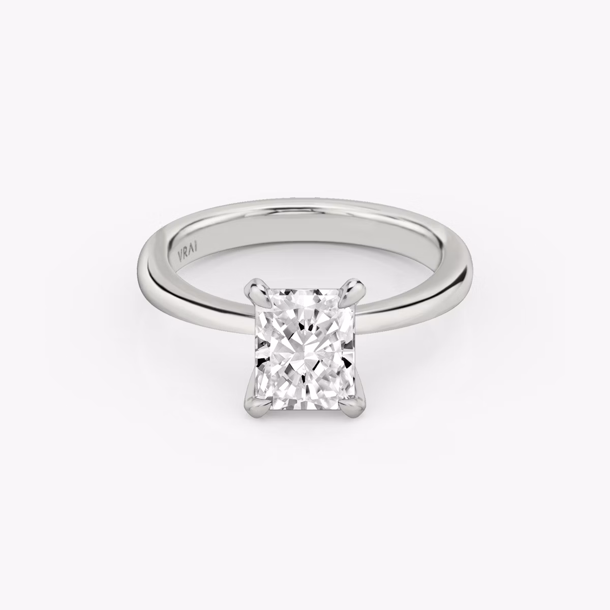 The Tapered Classic | Radiant | Platinum | bandAccent: Plain | diamondOrientation: vertical | caratWeight: other