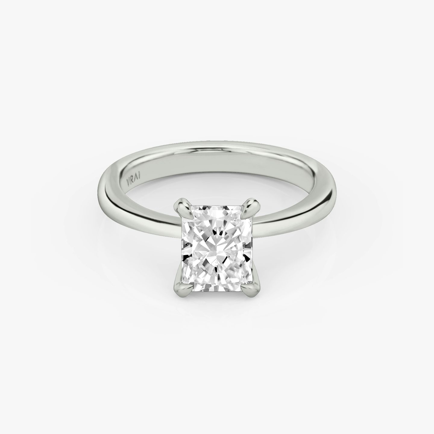 Tapered Classic | Radiant | 18k | Weißgold | bandAccent: Ohne Pavé-Besatz | diamondOrientation: vertical | caratWeight: other