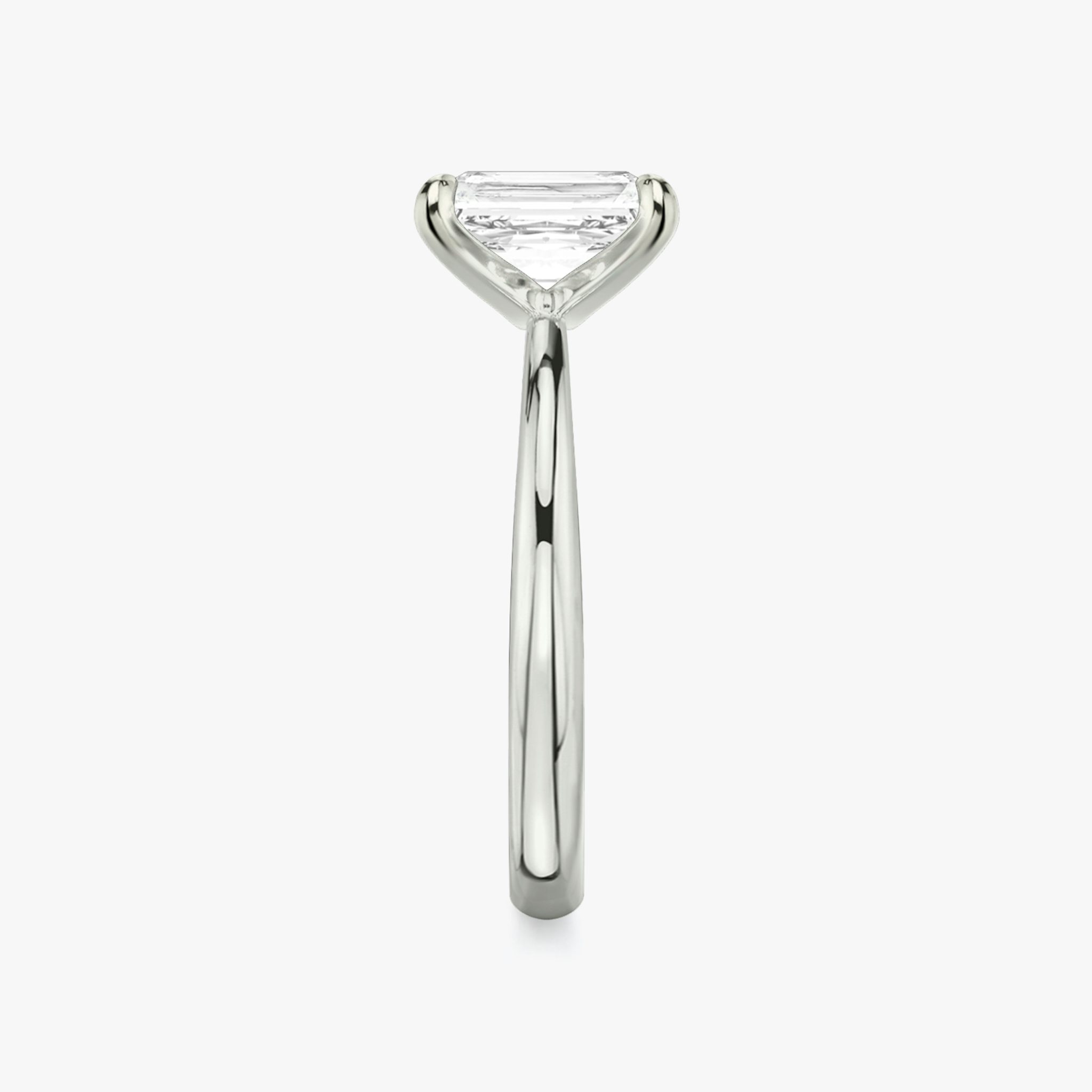 The Tapered Classic | Radiant | 18k | White Gold | bandAccent: Plain | diamondOrientation: vertical | caratWeight: other