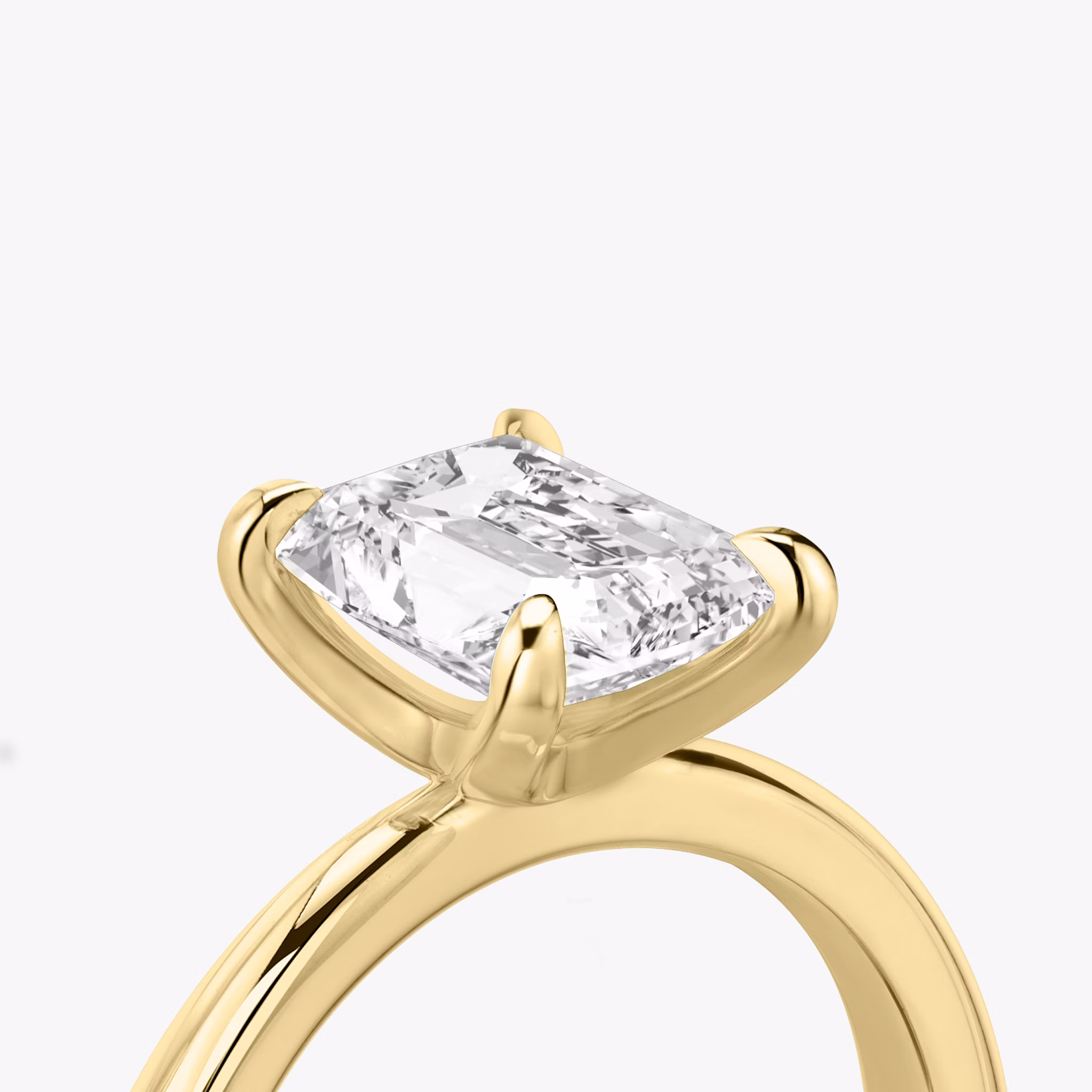 The Tapered Classic | Radiant | 18k | Yellow Gold | bandAccent: Plain | diamondOrientation: vertical | caratWeight: other