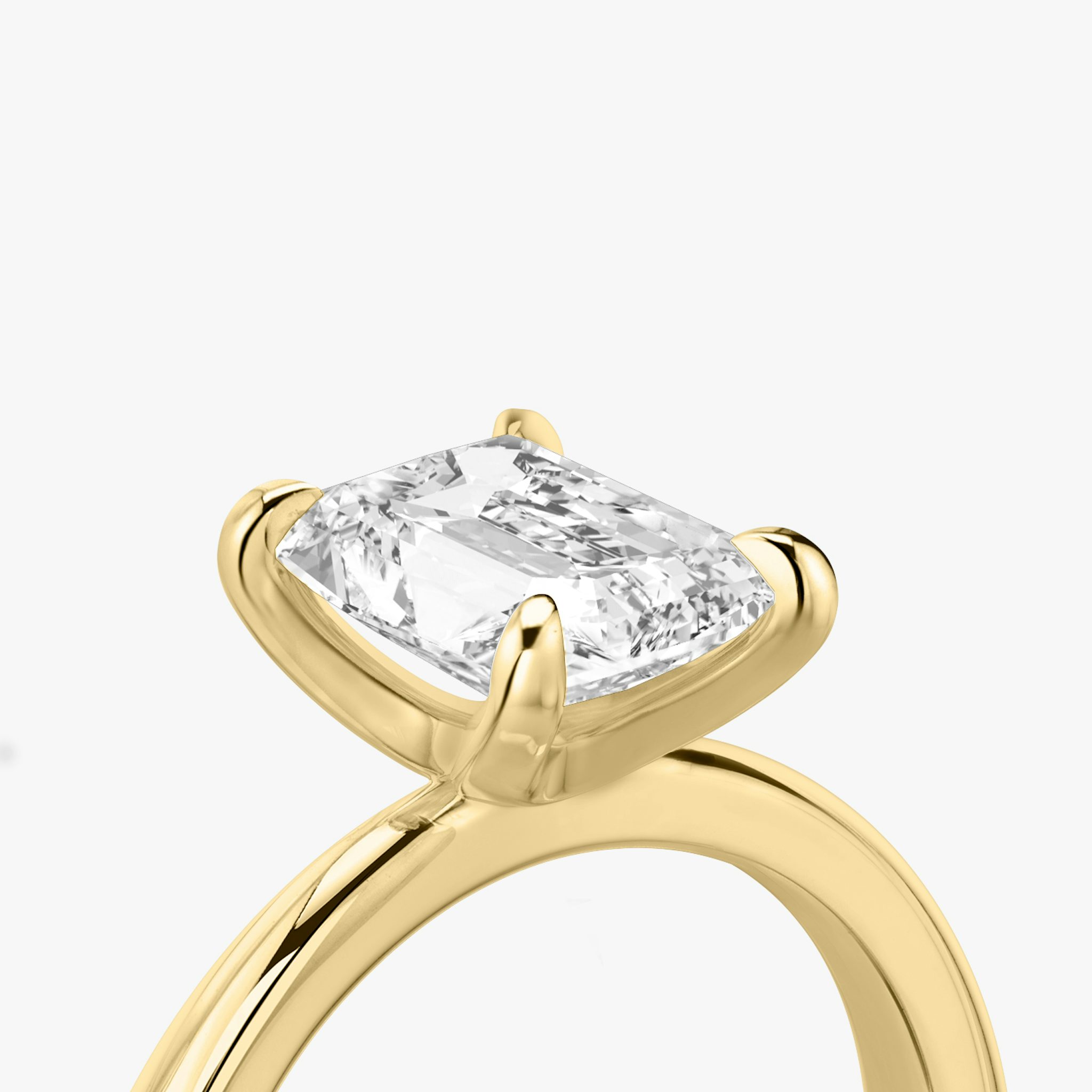 The Tapered Classic | Radiant | 18k | Yellow Gold | bandAccent: Plain | diamondOrientation: vertical | caratWeight: other