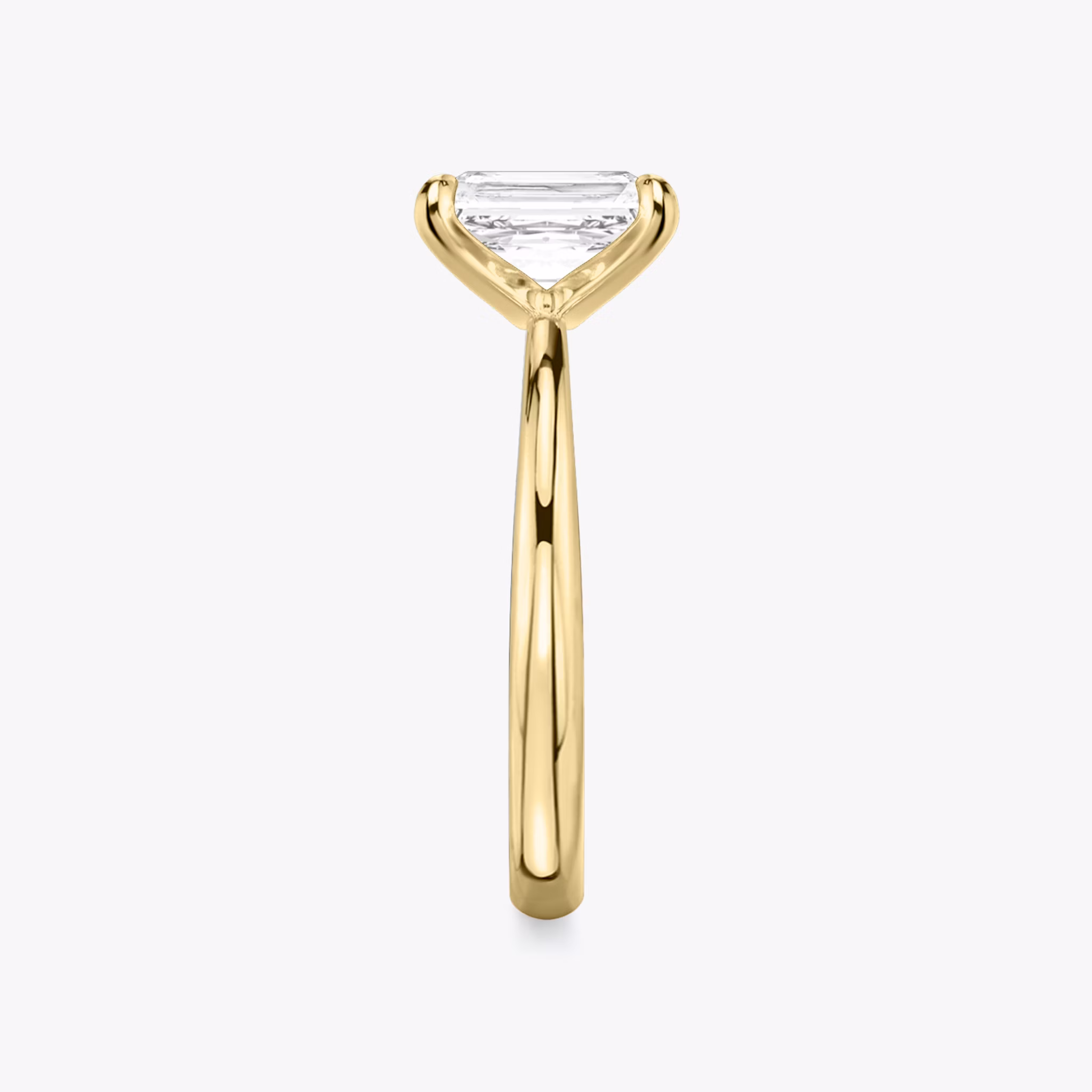 The Tapered Classic | Radiant | 18k | Yellow Gold | bandAccent: Plain | diamondOrientation: vertical | caratWeight: other