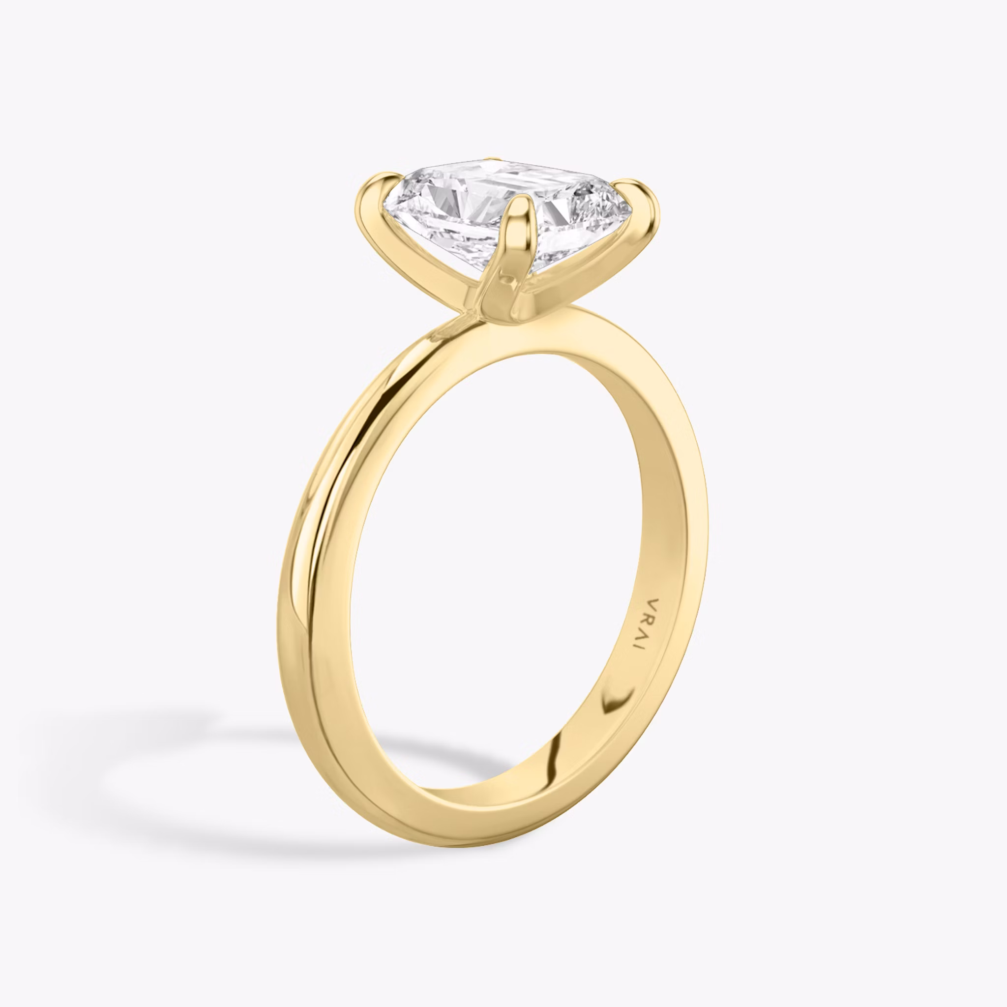 The Tapered Classic | Radiant | 18k | Yellow Gold | bandAccent: Plain | diamondOrientation: vertical | caratWeight: other