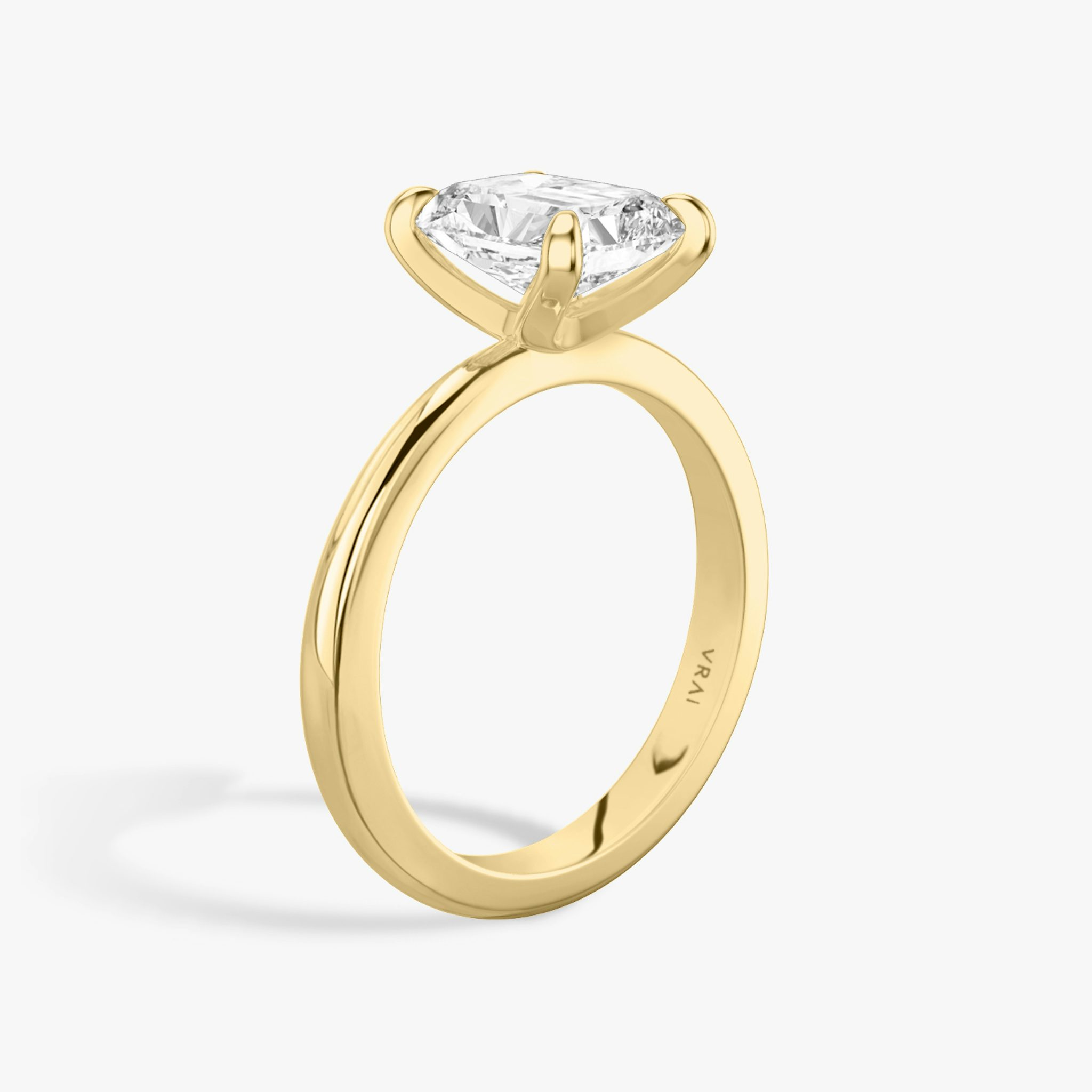 The Tapered Classic | Radiant | 18k | Yellow Gold | bandAccent: Plain | diamondOrientation: vertical | caratWeight: other