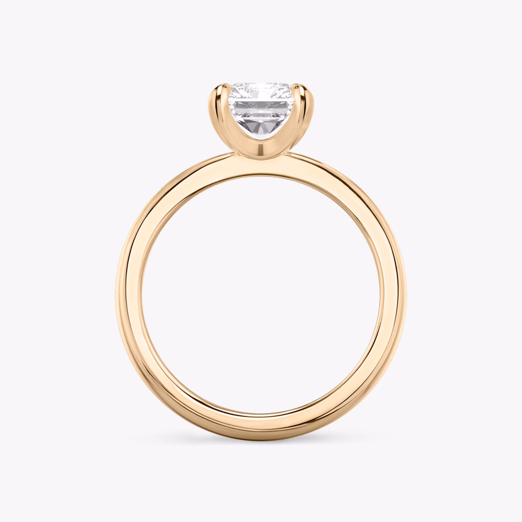 The Tapered Classic | Radiant | 14k | Rose Gold | bandAccent: Plain | diamondOrientation: vertical | caratWeight: other