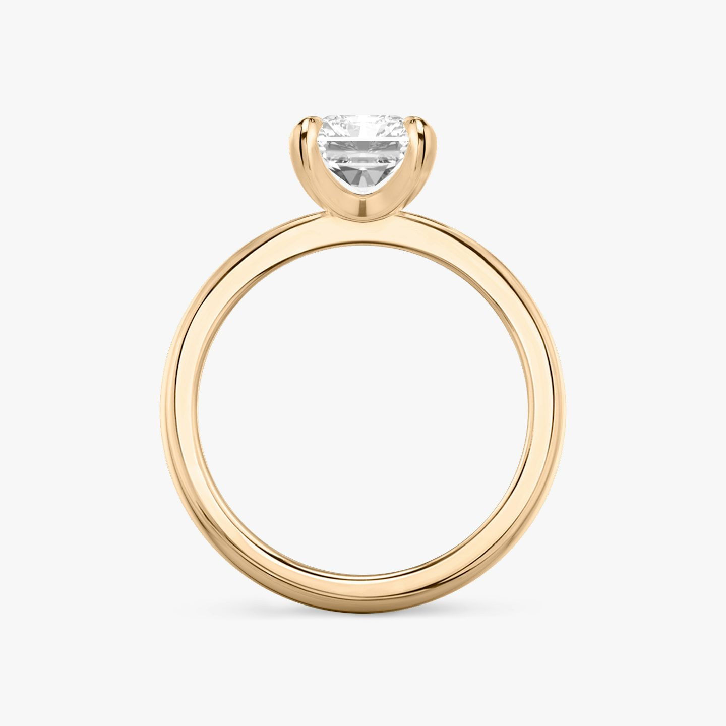 The Tapered Classic | Radiant | 14k | Rose Gold | bandAccent: Plain | diamondOrientation: vertical | caratWeight: other