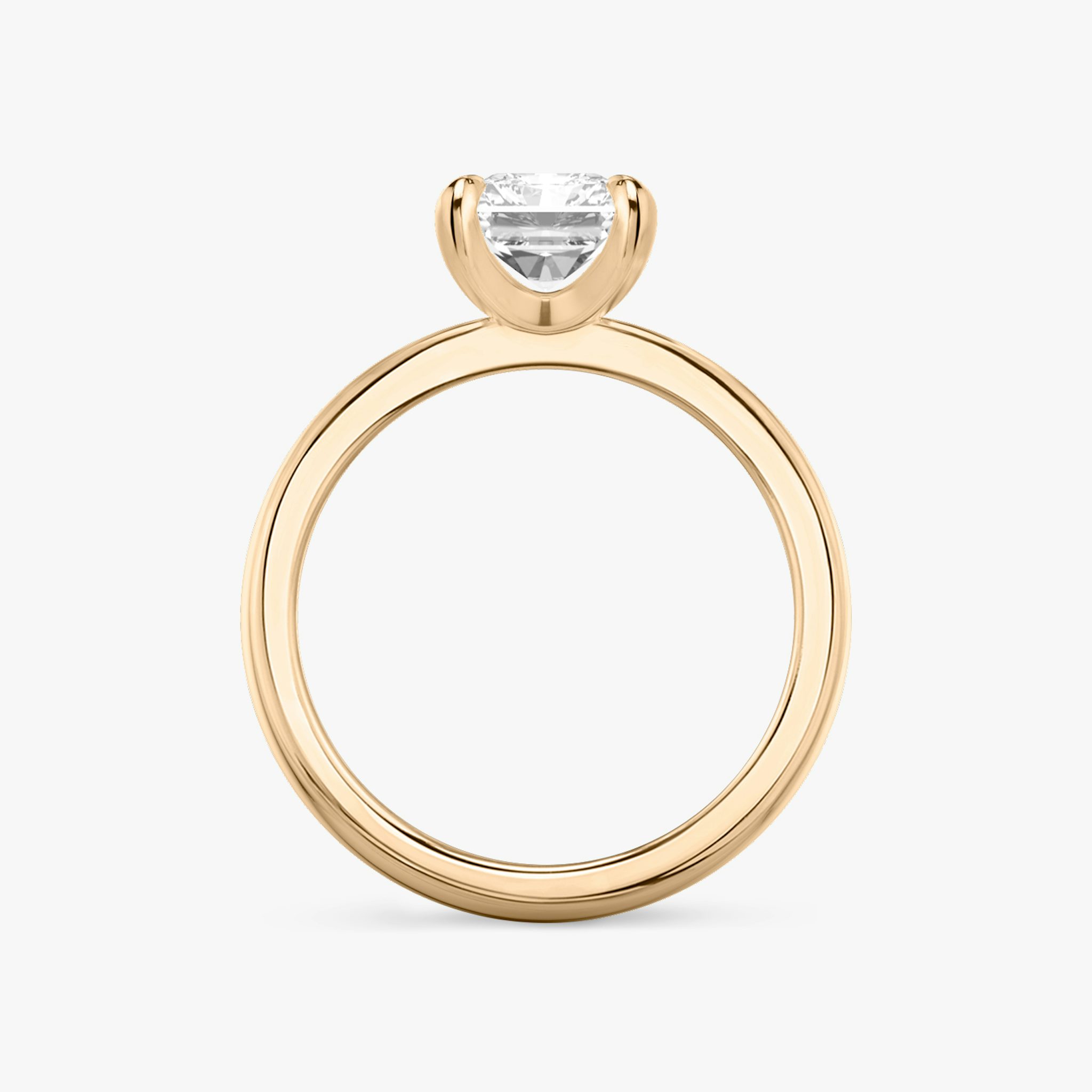 The Tapered Classic | Radiant | 14k | Rose Gold | bandAccent: Plain | diamondOrientation: vertical | caratWeight: other