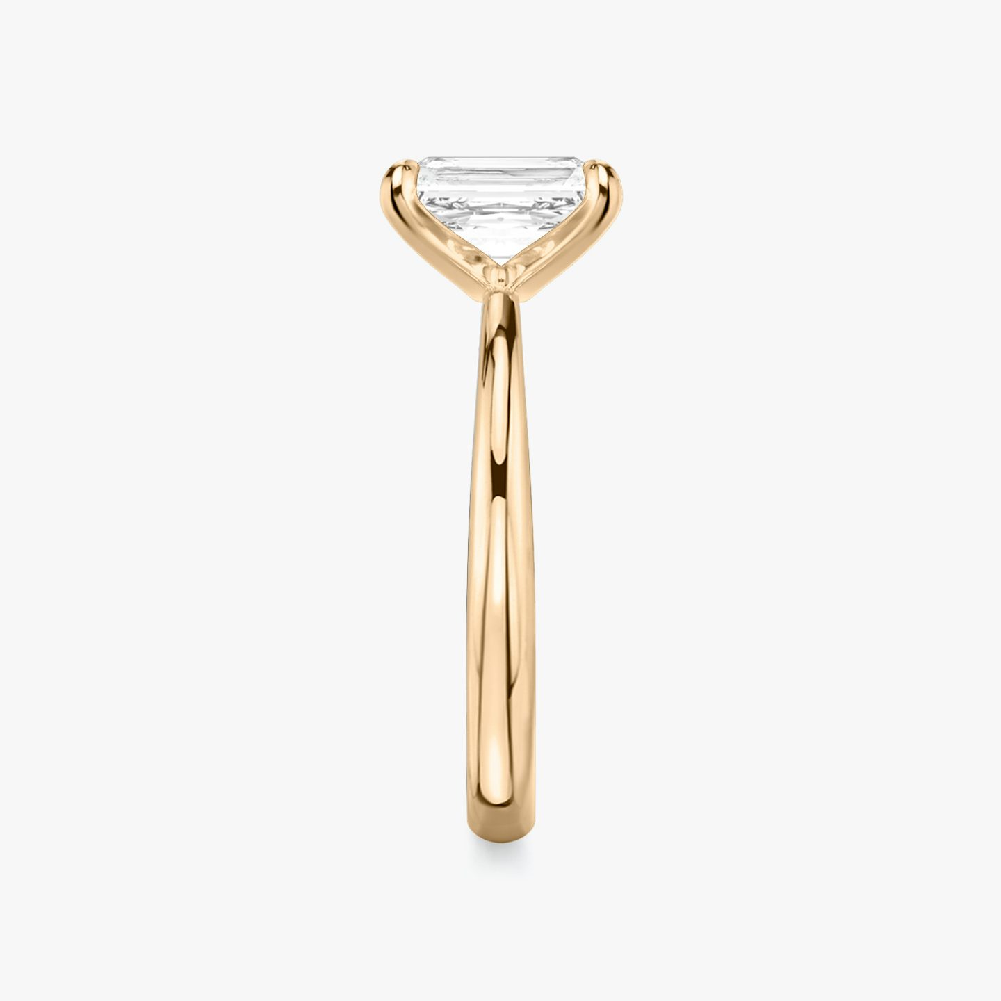 The Tapered Classic | Radiant | 14k | Rose Gold | bandAccent: Plain | diamondOrientation: vertical | caratWeight: other
