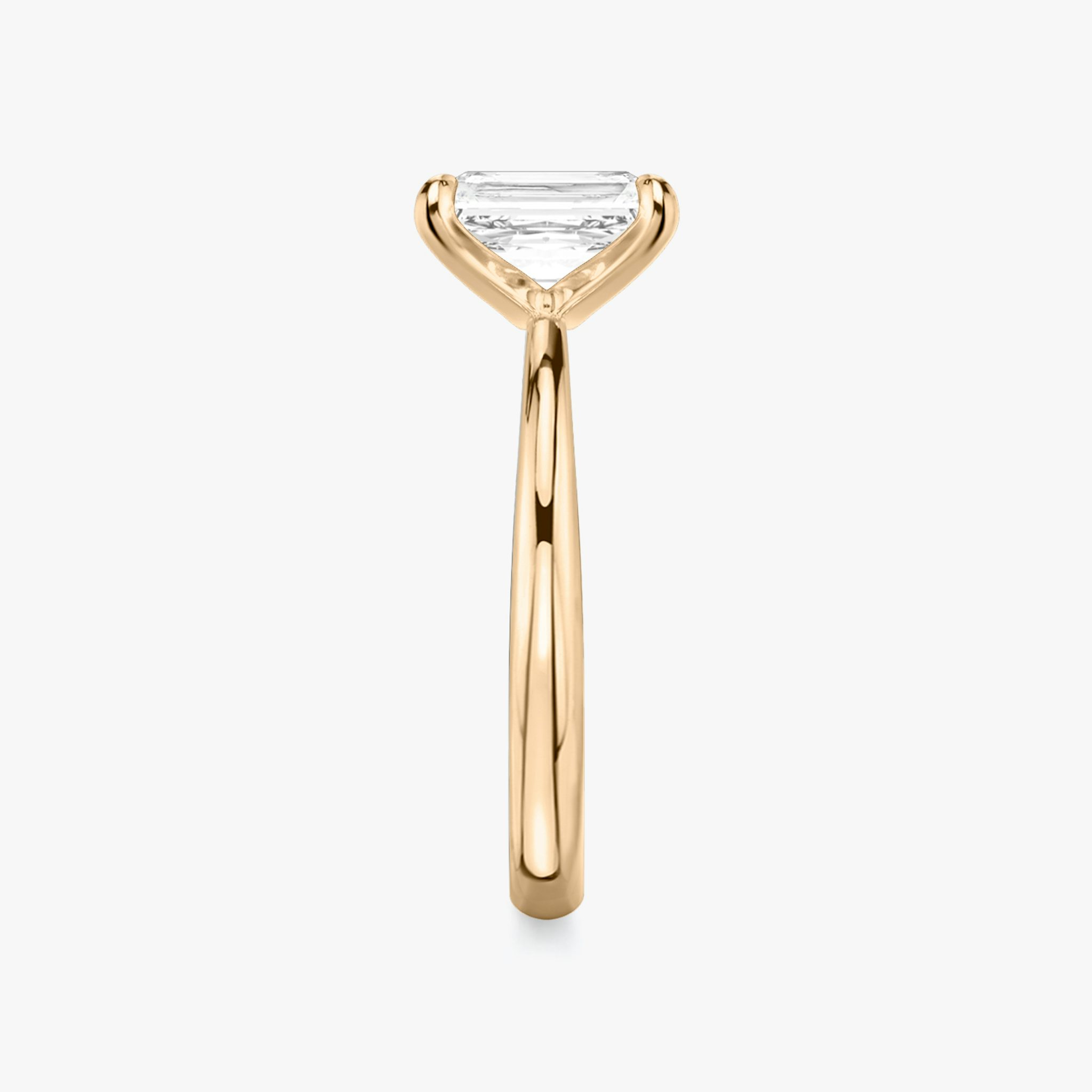 The Tapered Classic | Radiant | 14k | Rose Gold | bandAccent: Plain | diamondOrientation: vertical | caratWeight: other