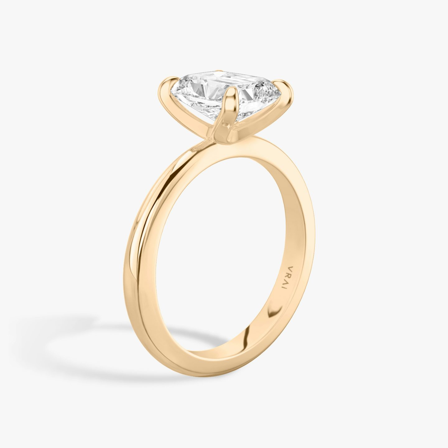 The Tapered Classic | Radiant | 14k | Rose Gold | bandAccent: Plain | diamondOrientation: vertical | caratWeight: other