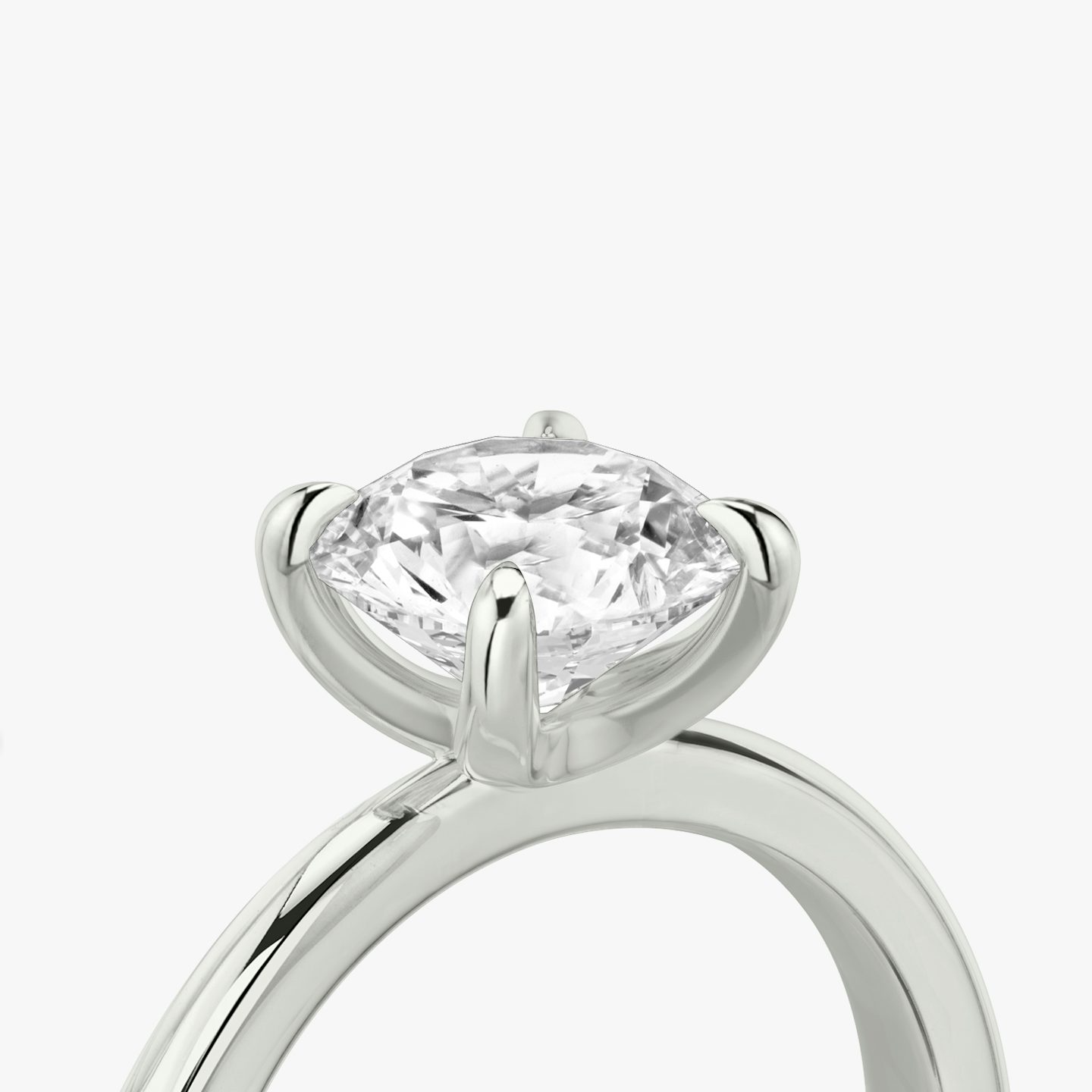 The Tapered Classic | Round Brilliant | 18k | White Gold | bandAccent: Plain | caratWeight: 1.5ct | diamondOrientation: vertical