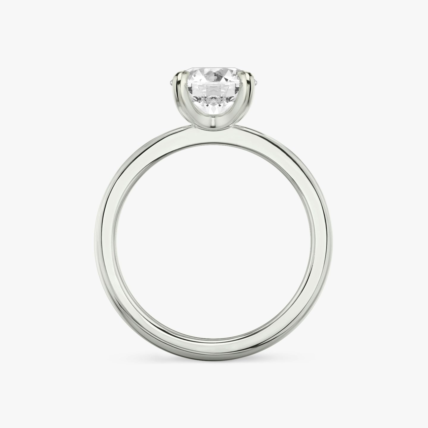 The Tapered Classic | Round Brilliant | 18k | White Gold | bandAccent: Plain | caratWeight: 1.5ct | diamondOrientation: vertical