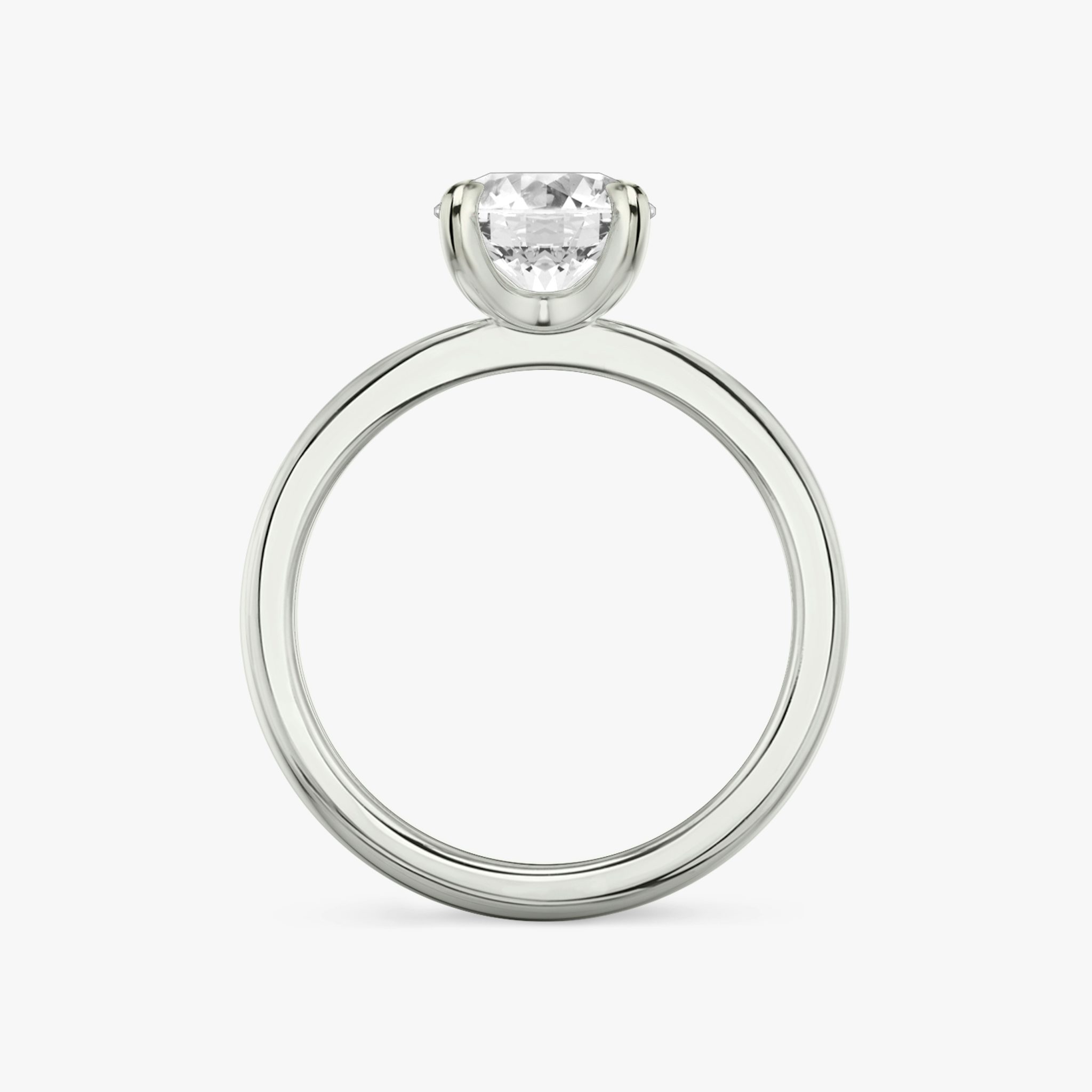 The Tapered Classic | Round Brilliant | 18k | White Gold | bandAccent: Plain | caratWeight: other | diamondOrientation: vertical