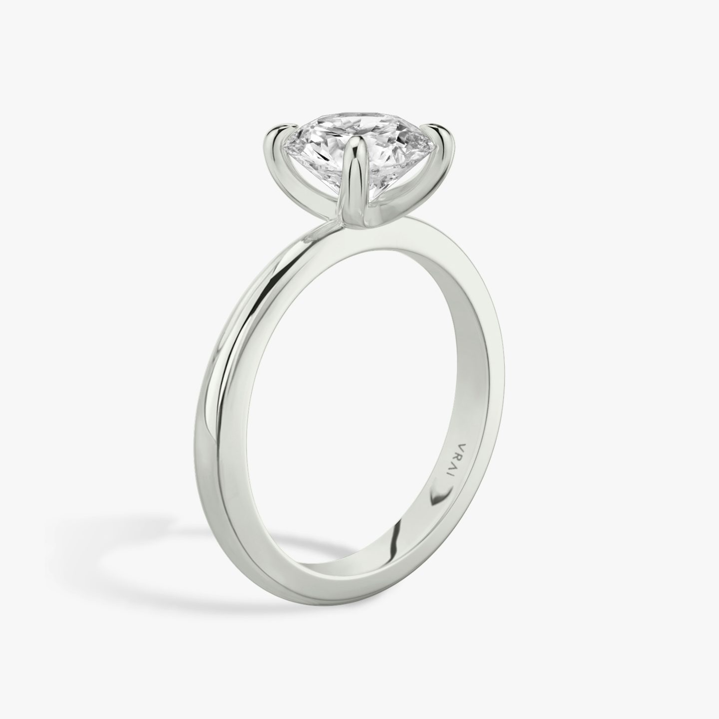 The Tapered Classic | Round Brilliant | 18k | White Gold | bandAccent: Plain | caratWeight: other | diamondOrientation: vertical