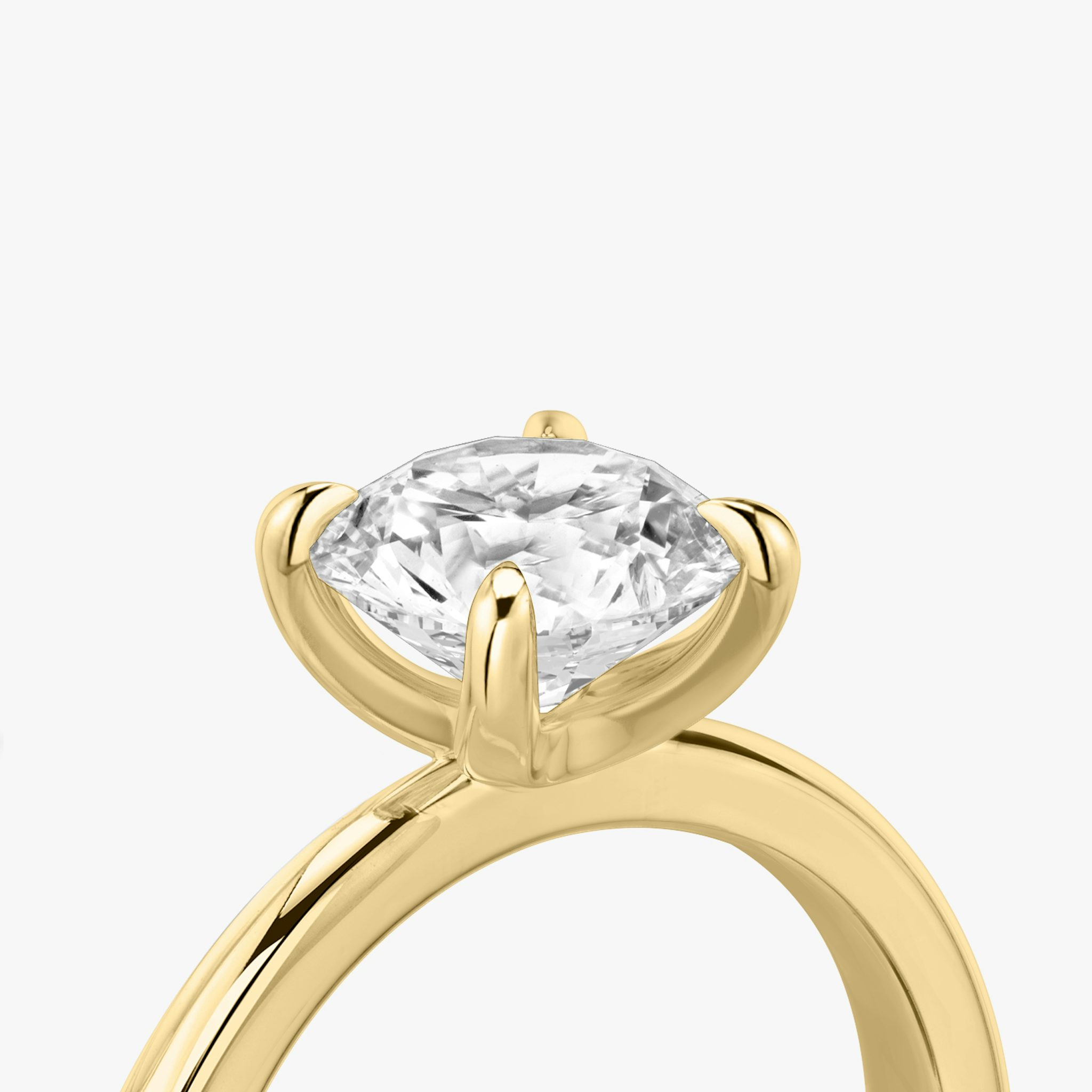 The Tapered Classic | Round Brilliant | 18k | Yellow Gold | bandAccent: Plain | caratWeight: other | diamondOrientation: vertical
