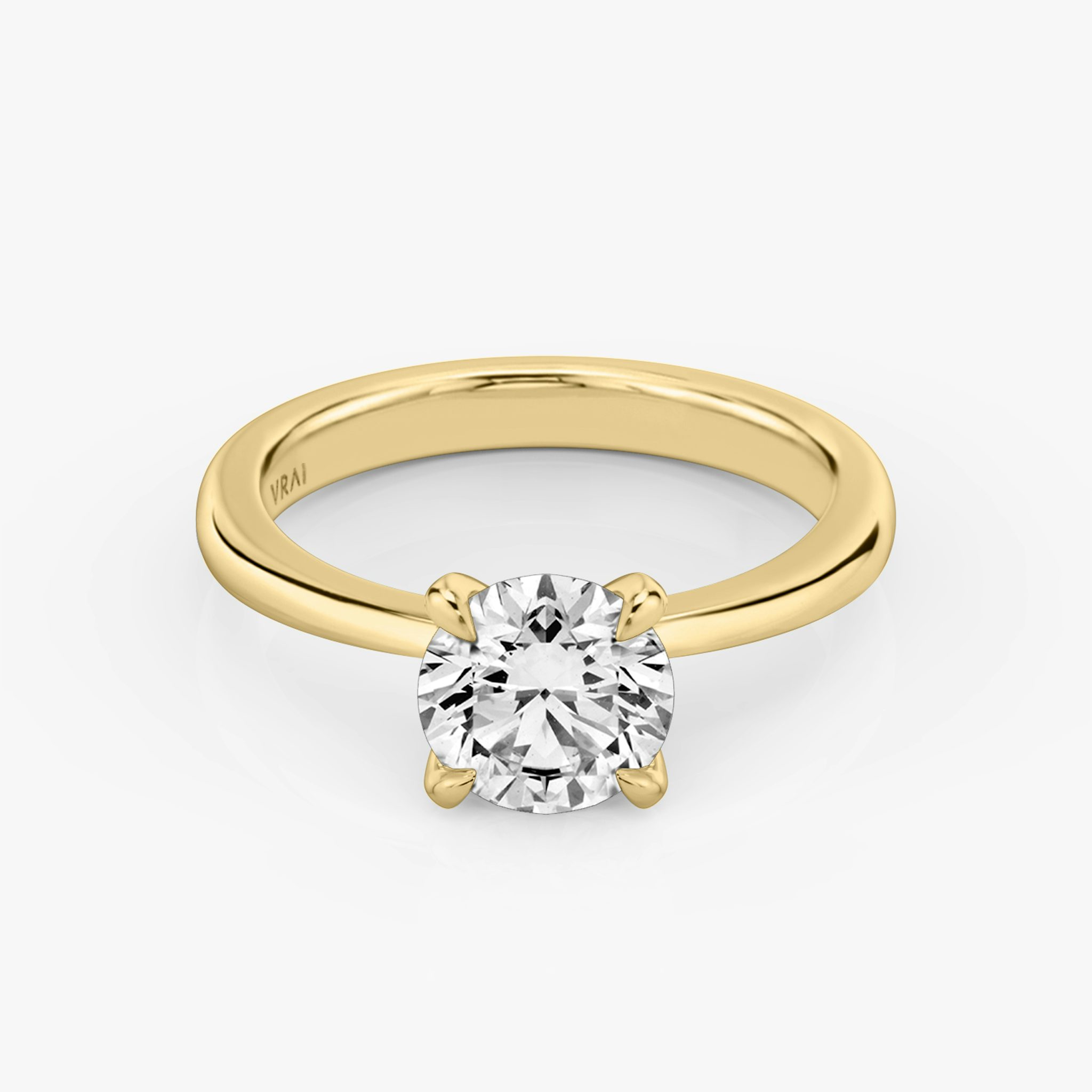 The Tapered Classic | Round Brilliant | 18k | Yellow Gold | bandAccent: Plain | caratWeight: other | diamondOrientation: vertical
