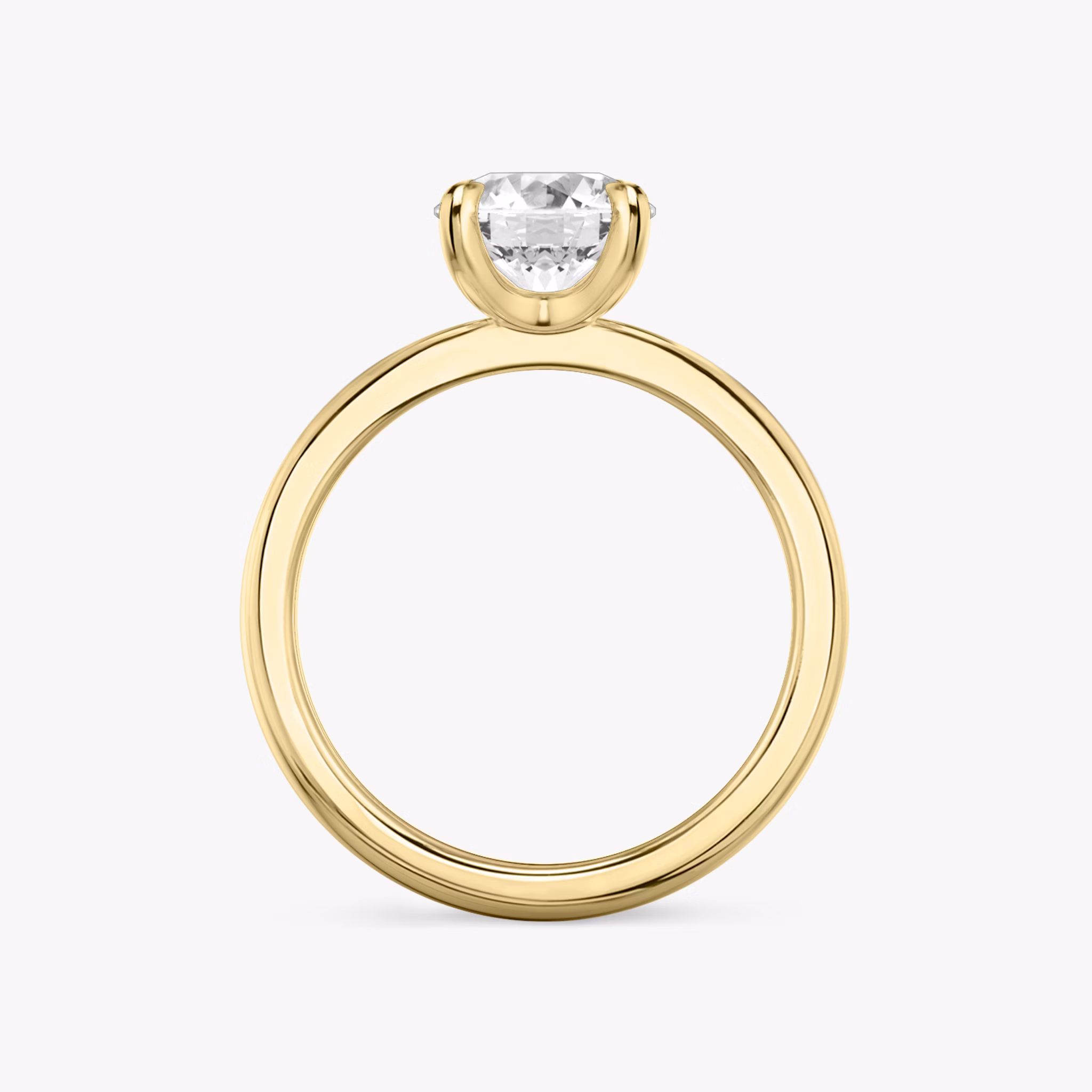 The Tapered Classic | Round Brilliant | 18k | Yellow Gold | bandAccent: Plain | caratWeight: other | diamondOrientation: vertical
