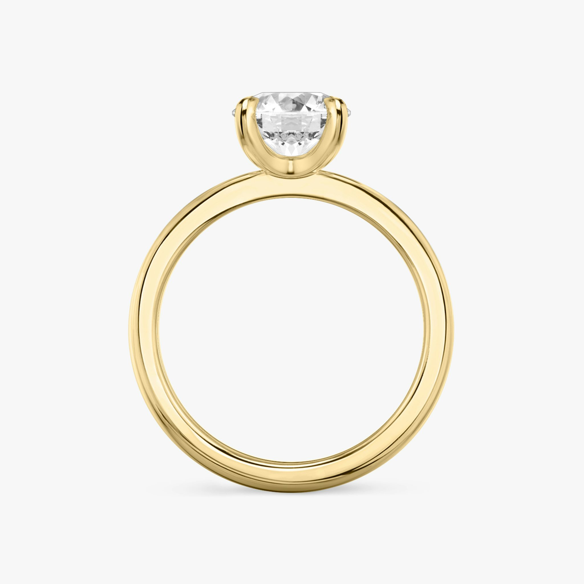The Tapered Classic | Round Brilliant | 18k | Yellow Gold | bandAccent: Plain | caratWeight: other | diamondOrientation: vertical
