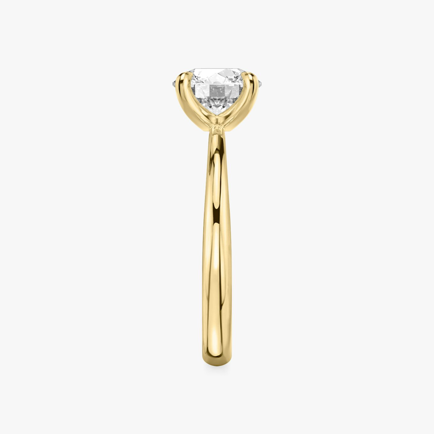 The Tapered Classic | Round Brilliant | 18k | Yellow Gold | bandAccent: Plain | caratWeight: other | diamondOrientation: vertical
