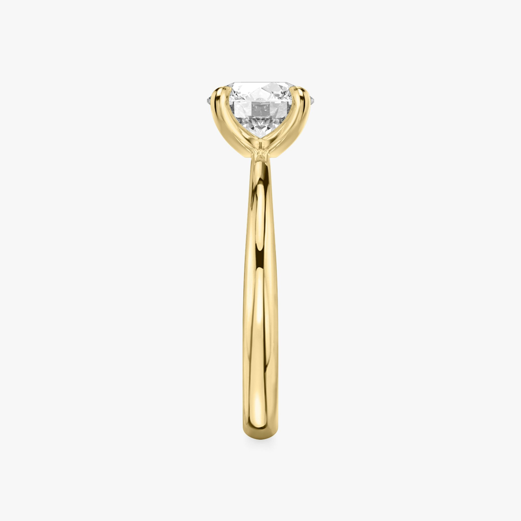 The Tapered Classic | Round Brilliant | 18k | Yellow Gold | bandAccent: Plain | caratWeight: other | diamondOrientation: vertical